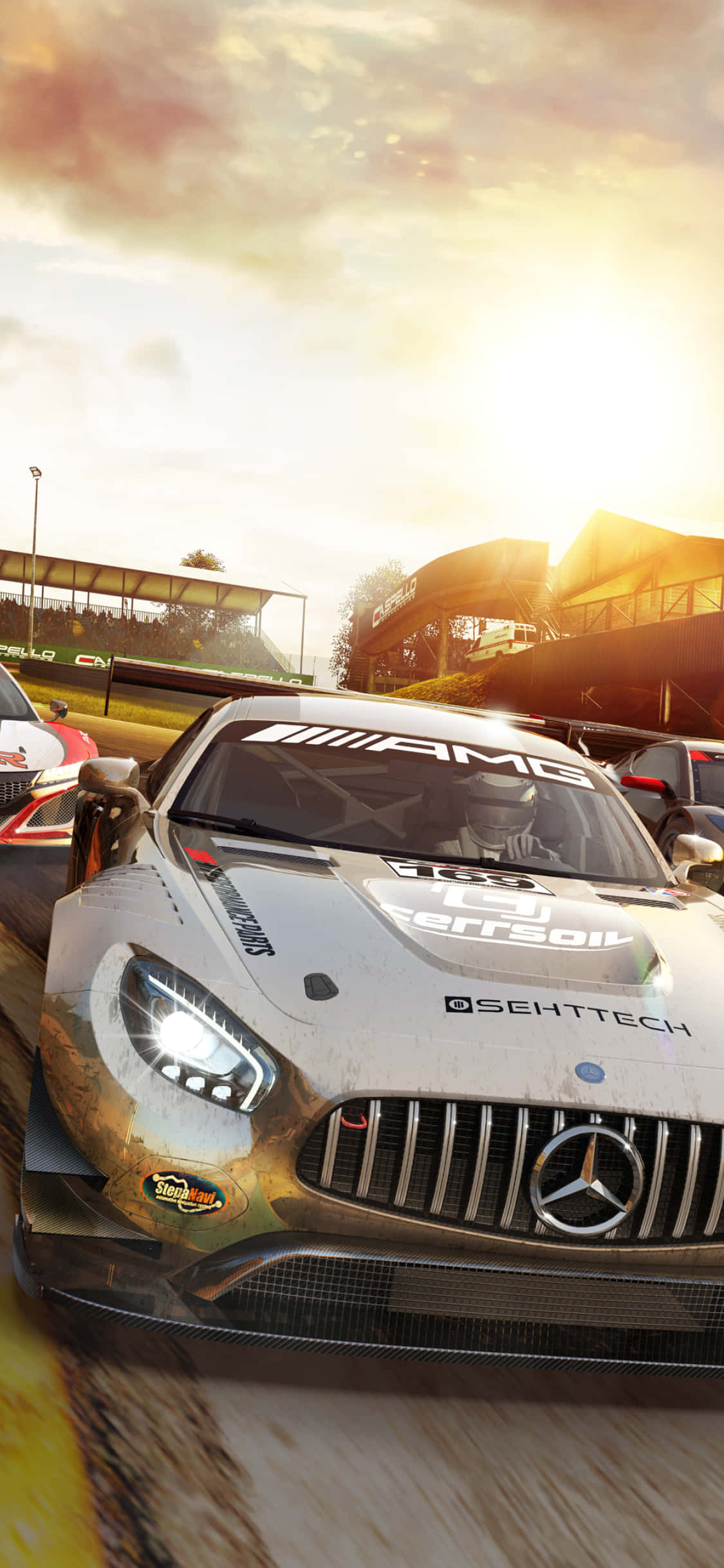 Fondo de iPhone XS Max Project Cars 2 con Mercedes gris Sebring Imsa 2017 Fondos de pantalla