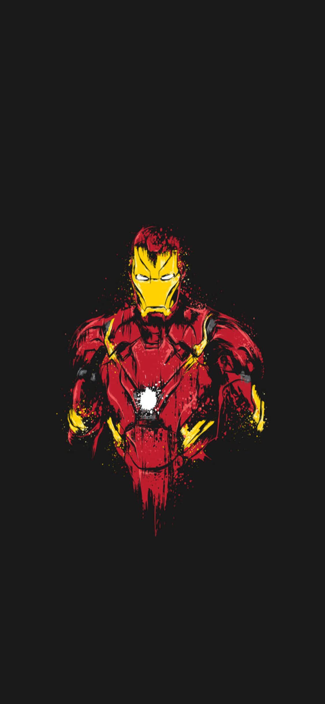 Fondo de Iron Man con traje dañado y fondo negro para iPhone X Fondos de pantalla