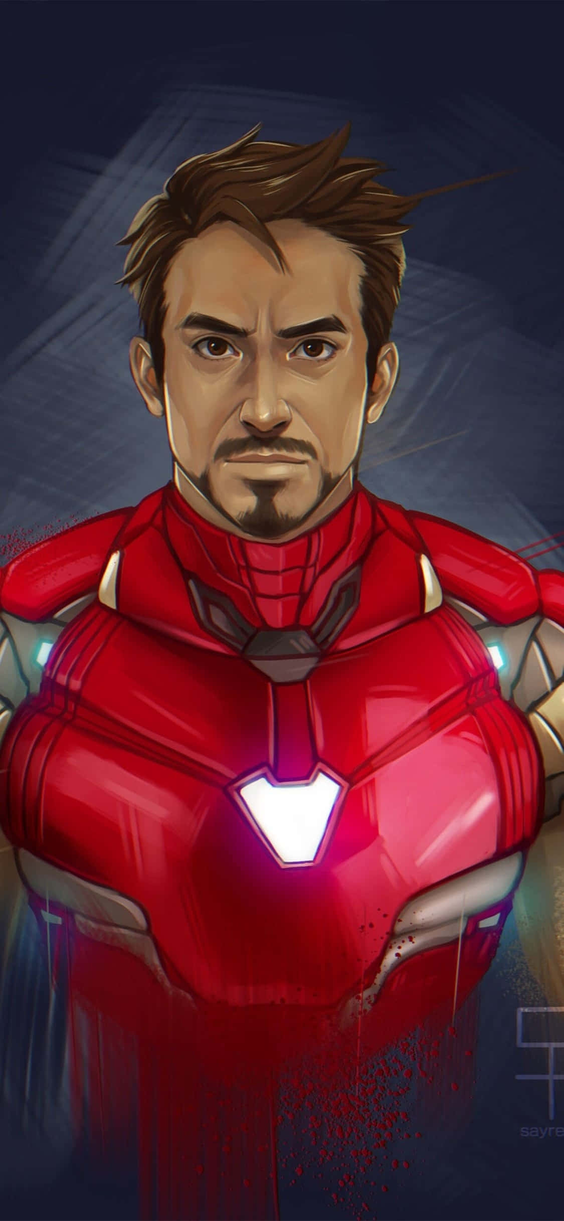 Fondo de Iron Man iPhone X Pintura de Fanart de Iron Man Fondos de pantalla