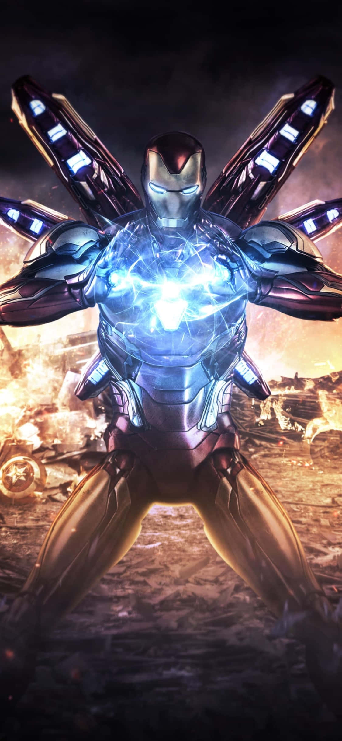 Fondo de Iron Man iPhone X Traje de Endgame Fondos de pantalla