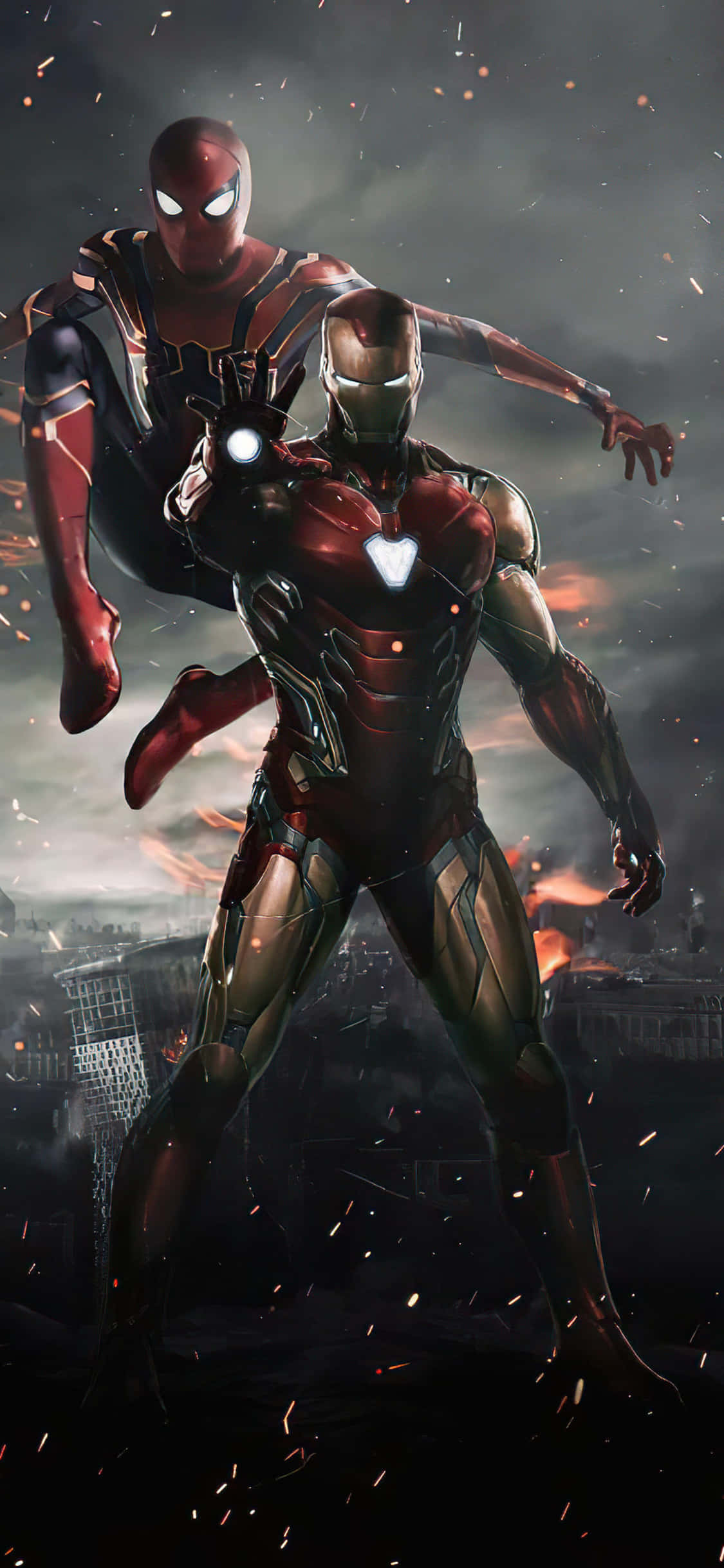 Fondo de Iron Man para iPhone X con Spiderman Fondos de pantalla
