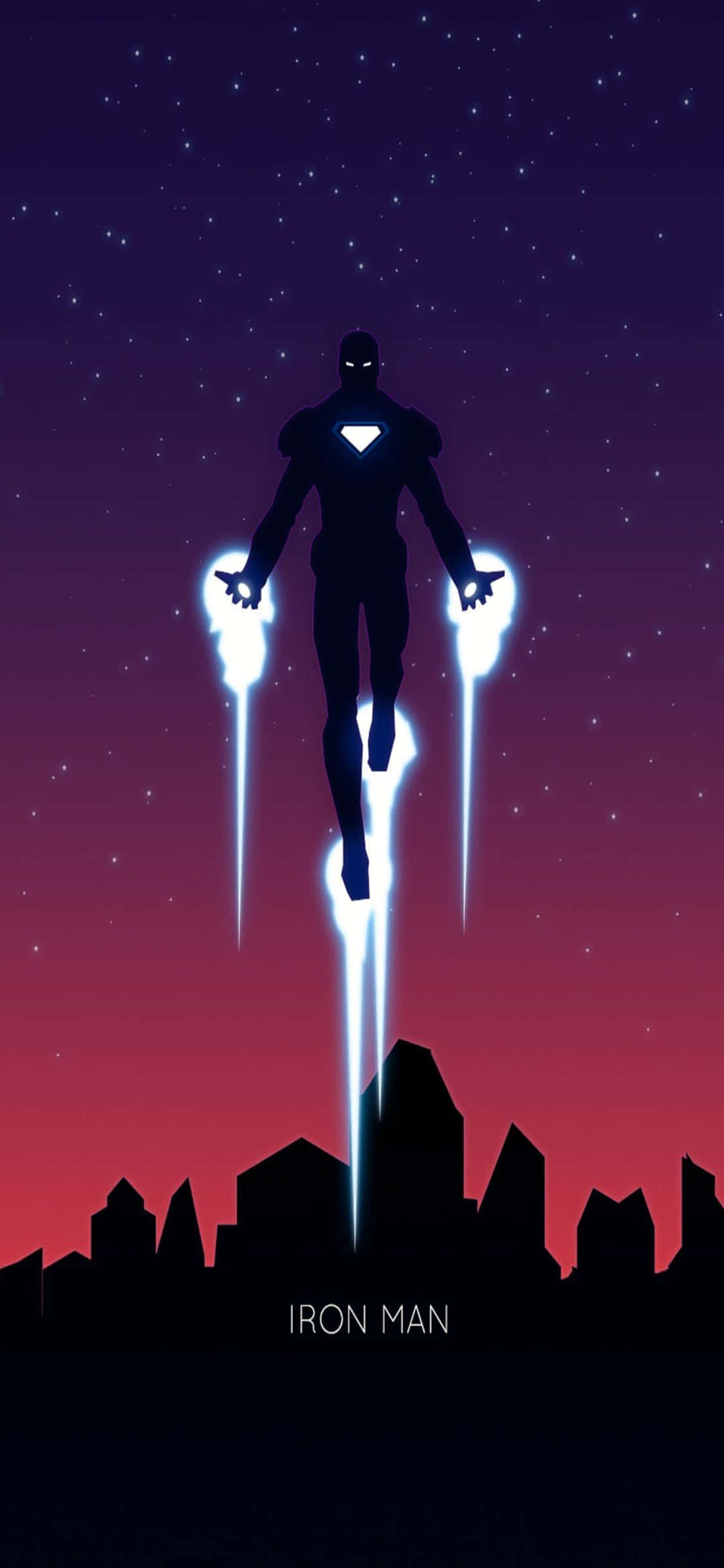 Fondo de Iron Man para iPhone X con Traje Negro Volando Fondos de pantalla