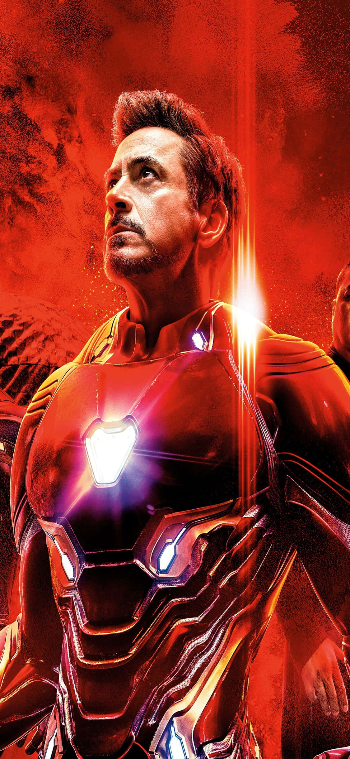 Fondo de Iron Man Sin Casco con Fondo Rojo para iPhone X Fondos de pantalla
