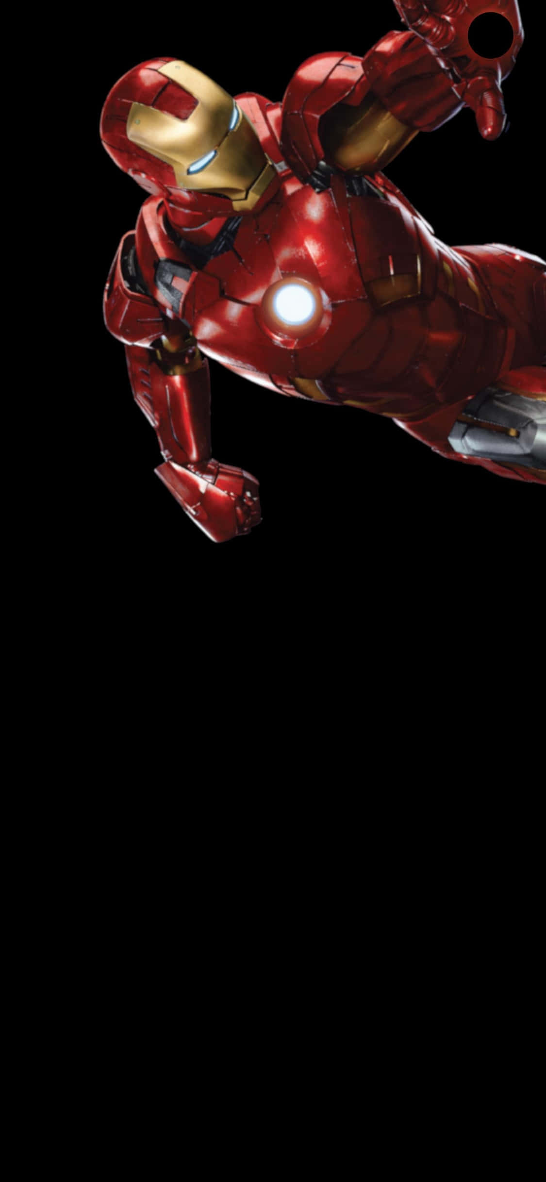 Fondo de Iron Man volando con fondo negro para iPhone X Fondos de pantalla