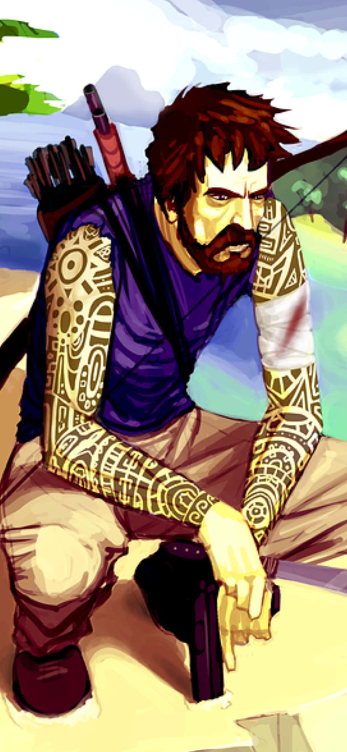 Fondo de Jason Brody en la playa de Far Cry 3 para iPhone X Fondos de pantalla
