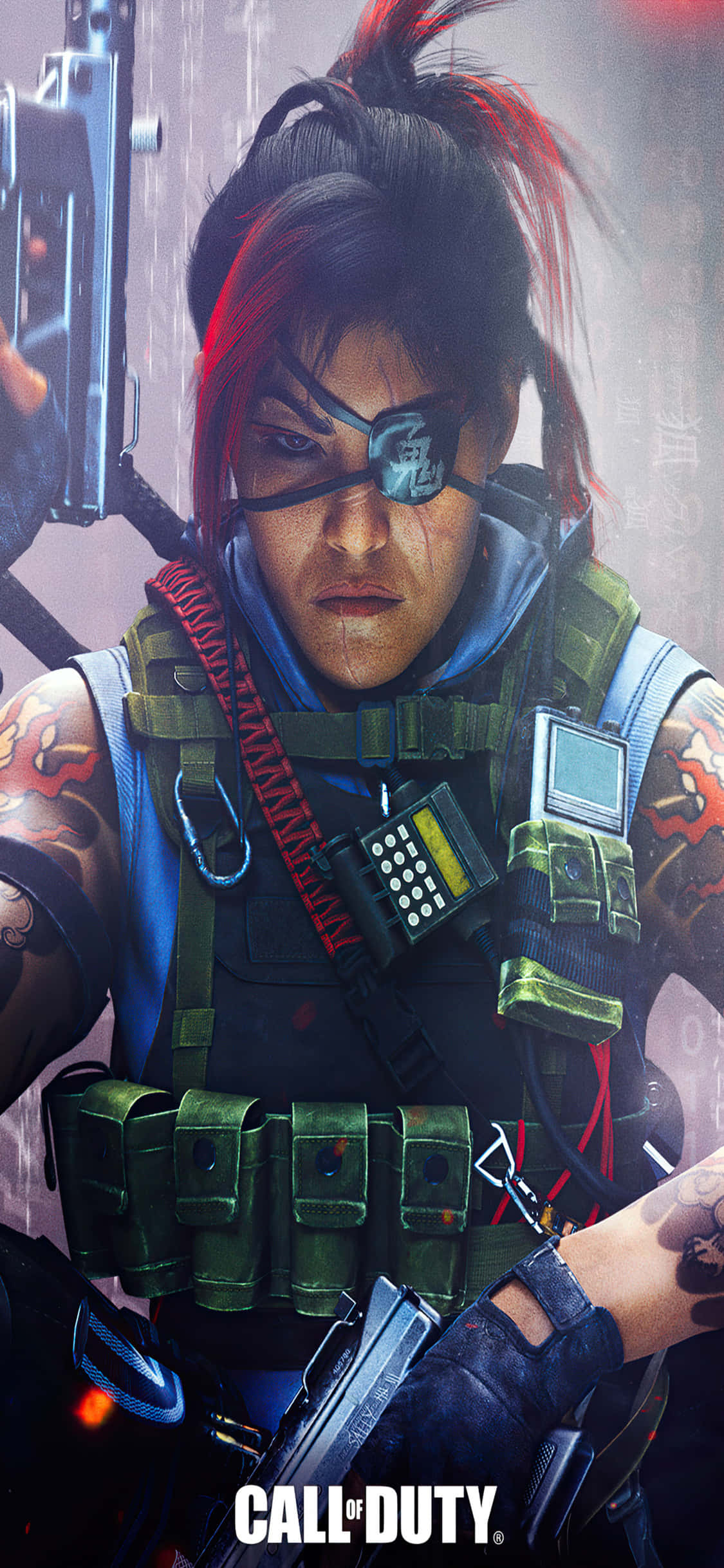 Fondo de Kitsune de Call of Duty Black Ops Cold War para iPhone XS Fondos de pantalla