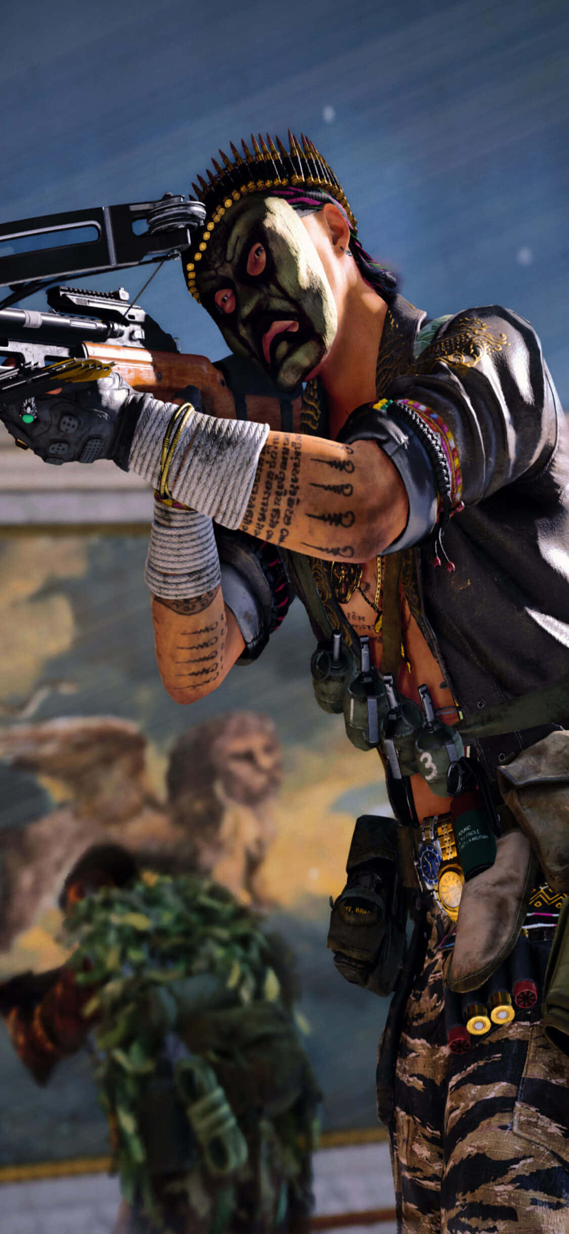 Fondo de la ballesta en Call of Duty Black Ops Cold War para iPhone XS Fondos de pantalla