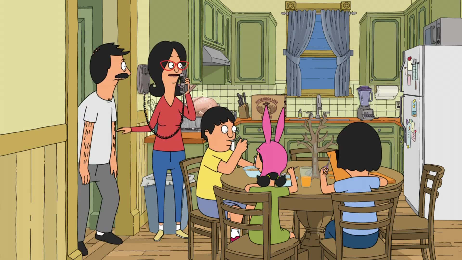 Fondo de la Familia Belcher en la Cocina de Bob's Burgers Fondos de pantalla