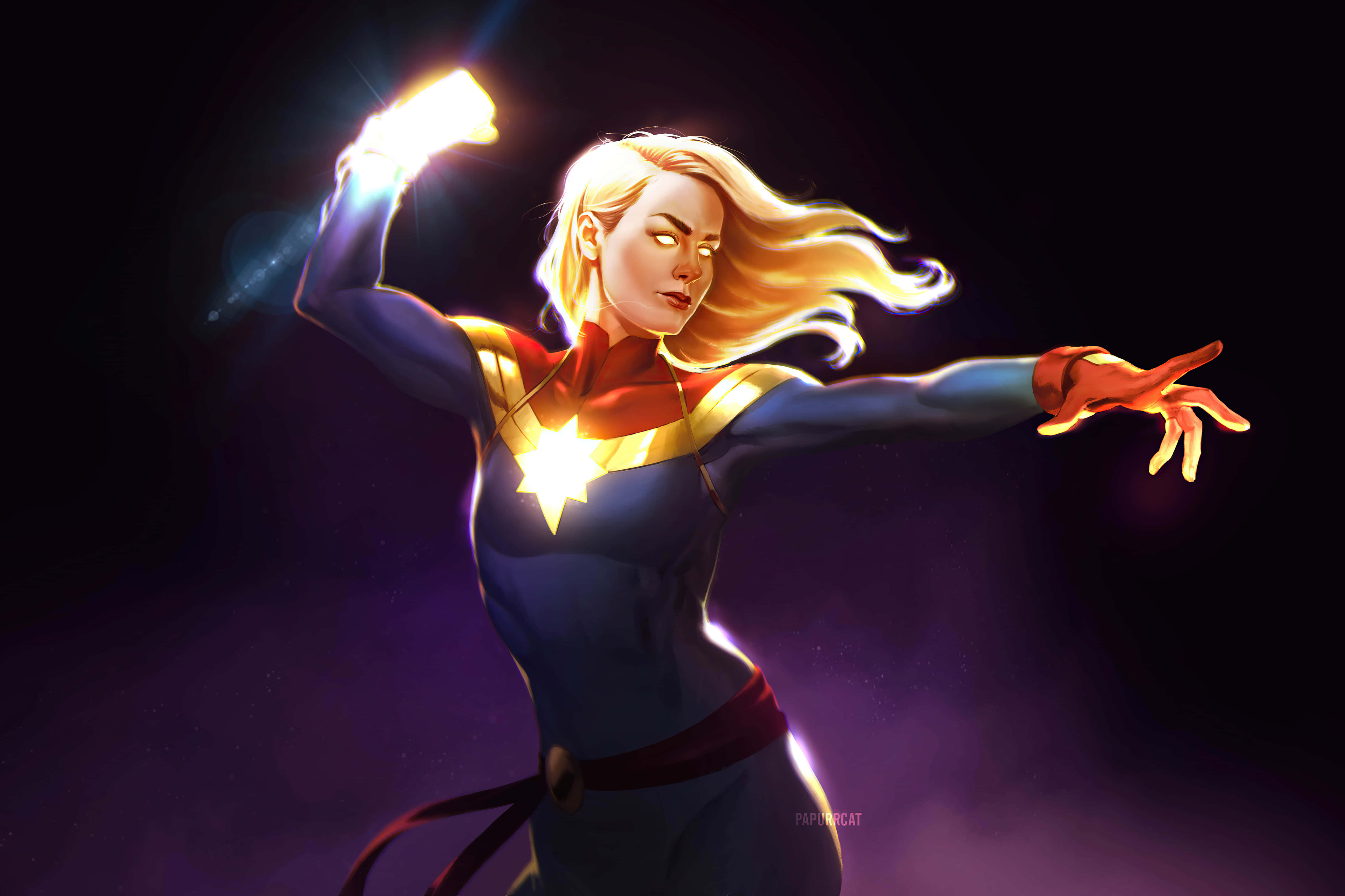 Fondo de la superheroína Capitana Marvel Carol Danvers Fondos de pantalla
