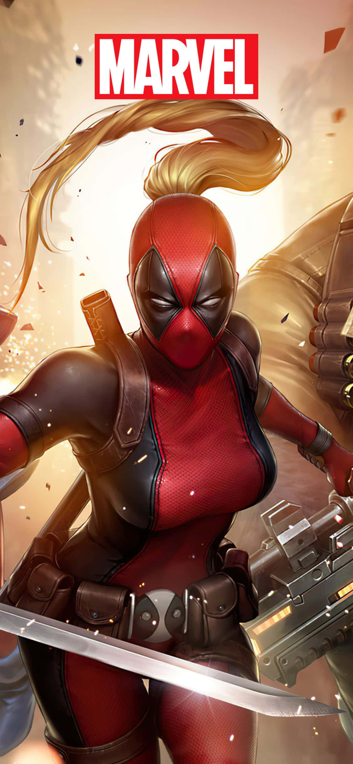 Fondo de Lady Deadpool para iPhone XS Marvel Fondos de pantalla