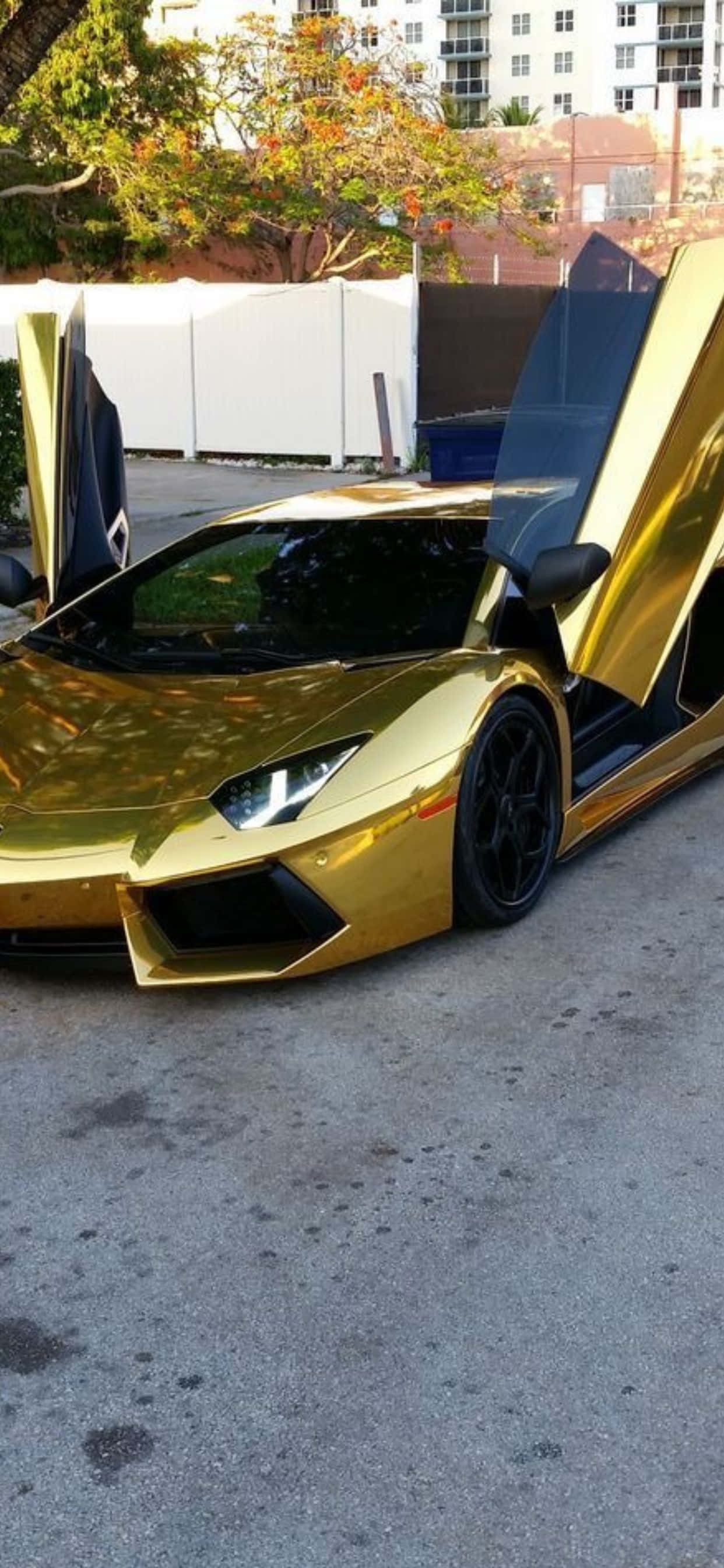 Fondo de Lamborghini Aventador Dorado para iPhone XS Max Fondos de pantalla