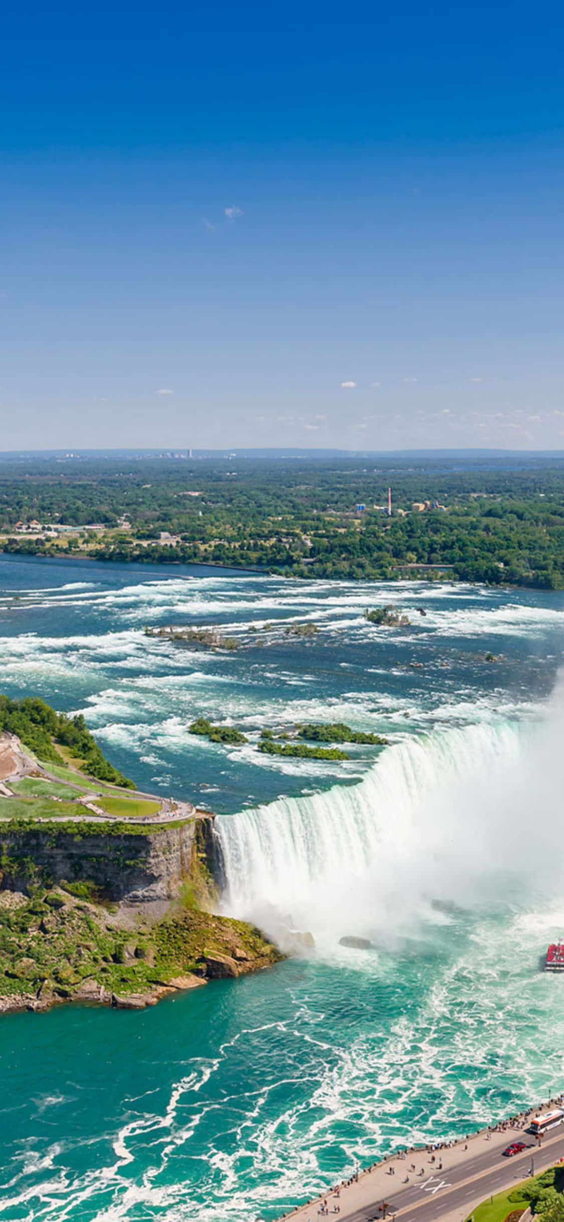 Fondo de las Cataratas del Niágara para iPhone X desde Vista Aérea Fondos de pantalla