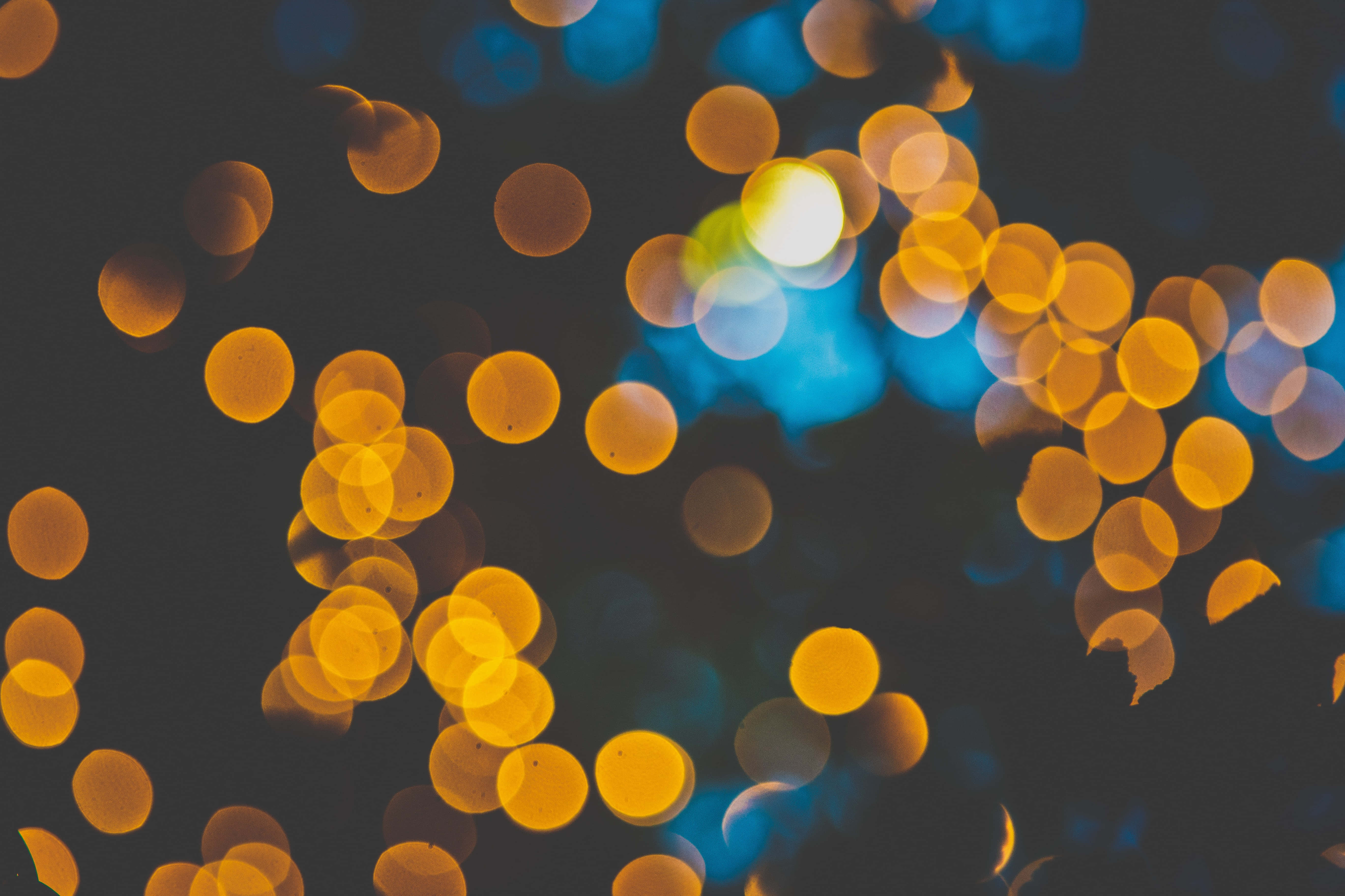 Fondo de Luces Bokeh Amarillas y Azules Fondos de pantalla
