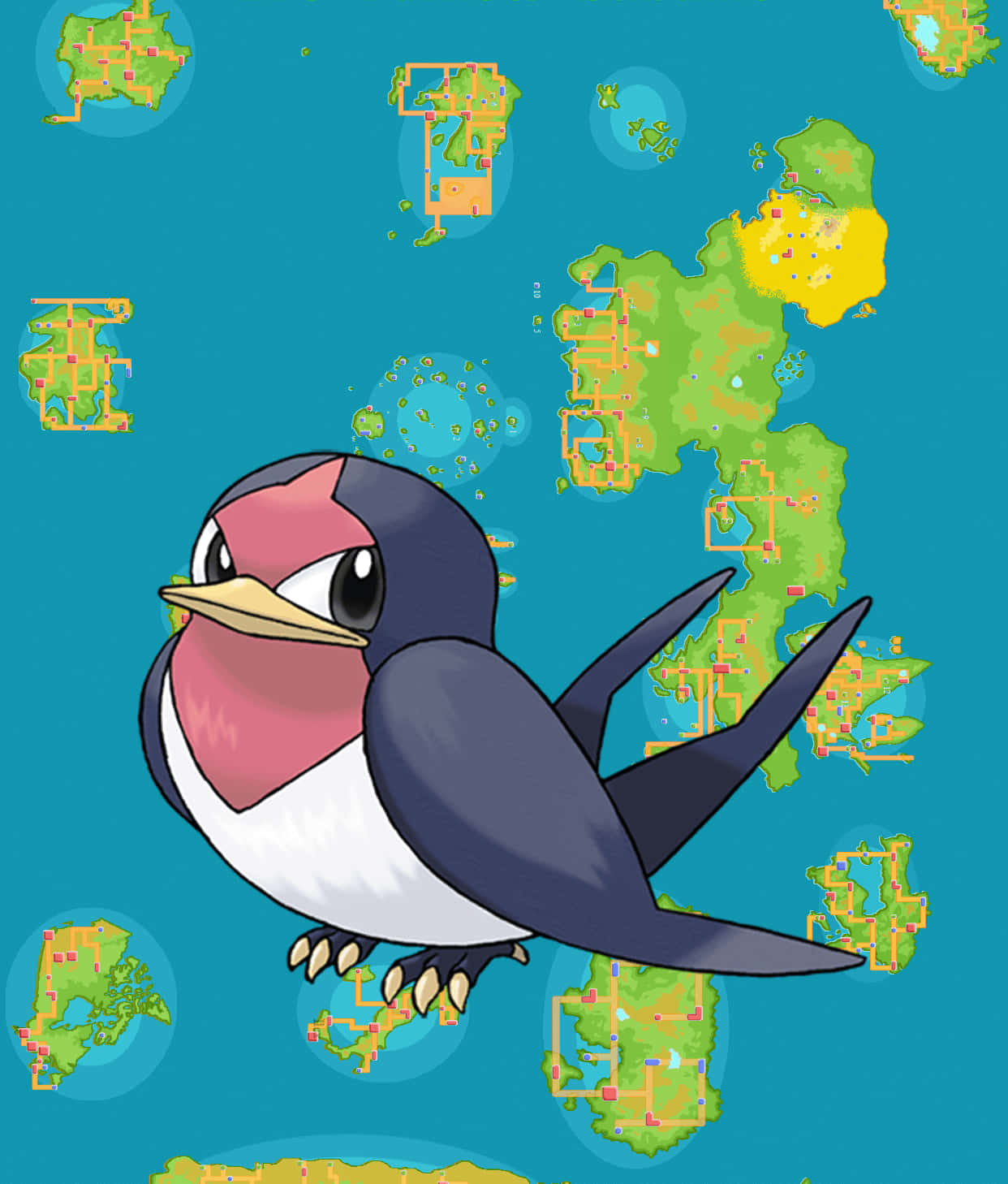Fondo de mapa con Taillow Fondos de pantalla