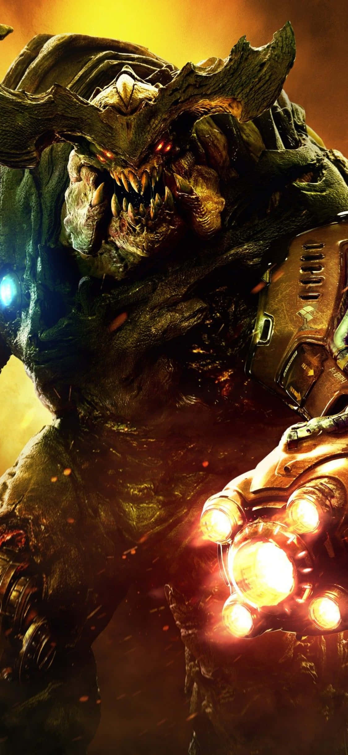 Fondo de Misiles y Demonio de Doom para iPhone Xs Fondos de pantalla