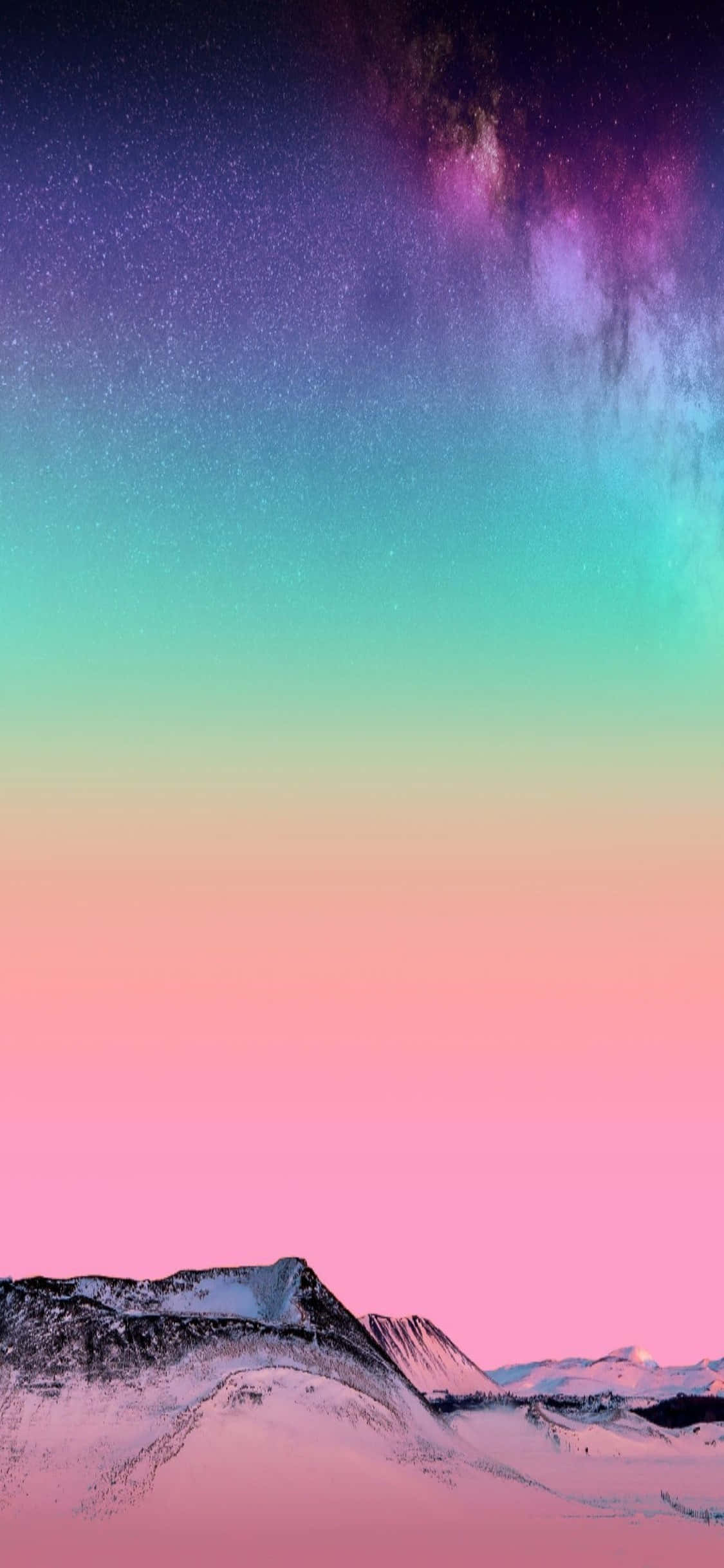 Fondo de Montaña Nevada y Cielo Estrellado para iPhone XS Serie M Fondos de pantalla