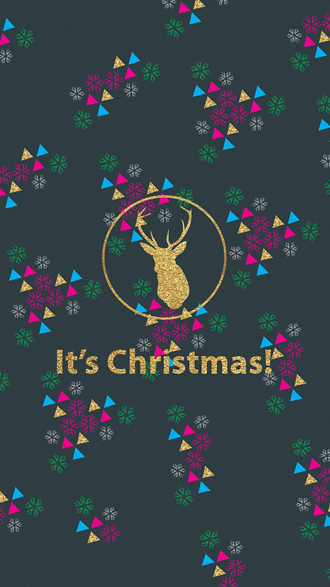 Fondo de Navidad Estético con Ciervo Dorado para iPhone Fondos de pantalla