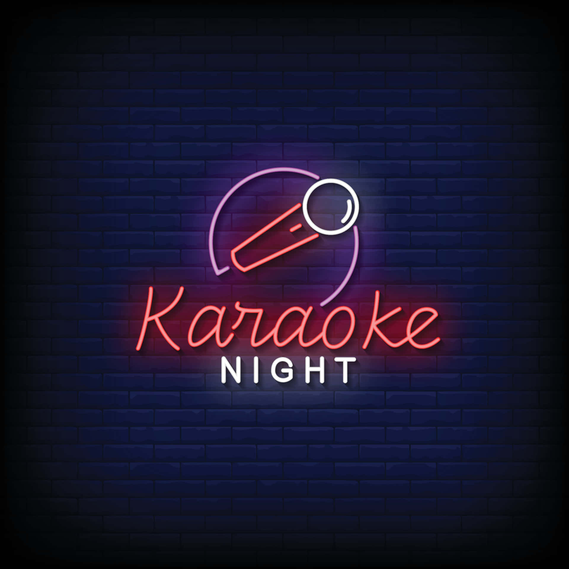 Fondo de Noche de Karaoke con Letrero de Neón Fondos de pantalla