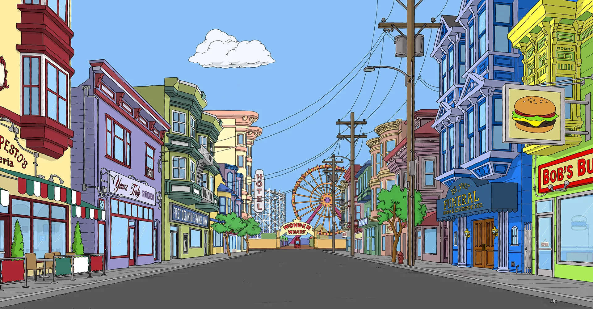 Fondo de Ocean Avenue Street de Bob's Burgers Fondos de pantalla