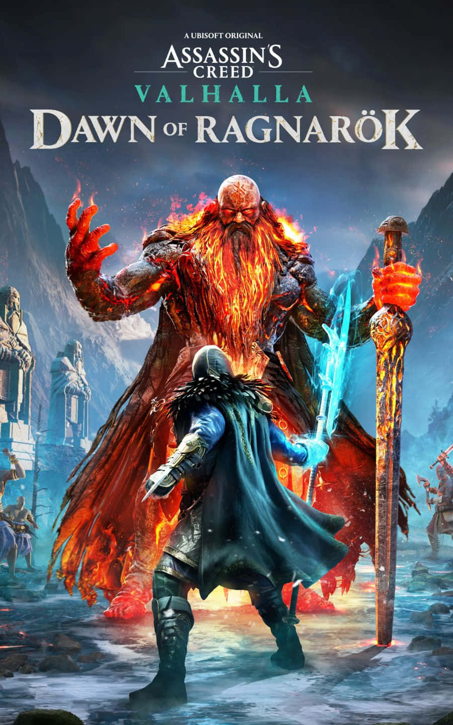 Fondo de Odín Enfrentando a Surtr en 1440p de Assassin's Creed Valhalla Fondos de pantalla