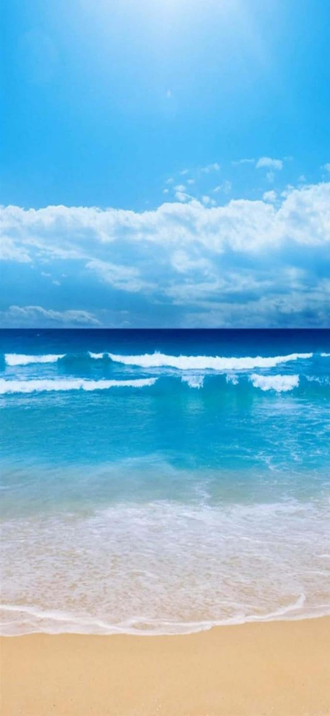 Fondo de Olas Rompiendo en la Playa iPhone XS Fondos de pantalla