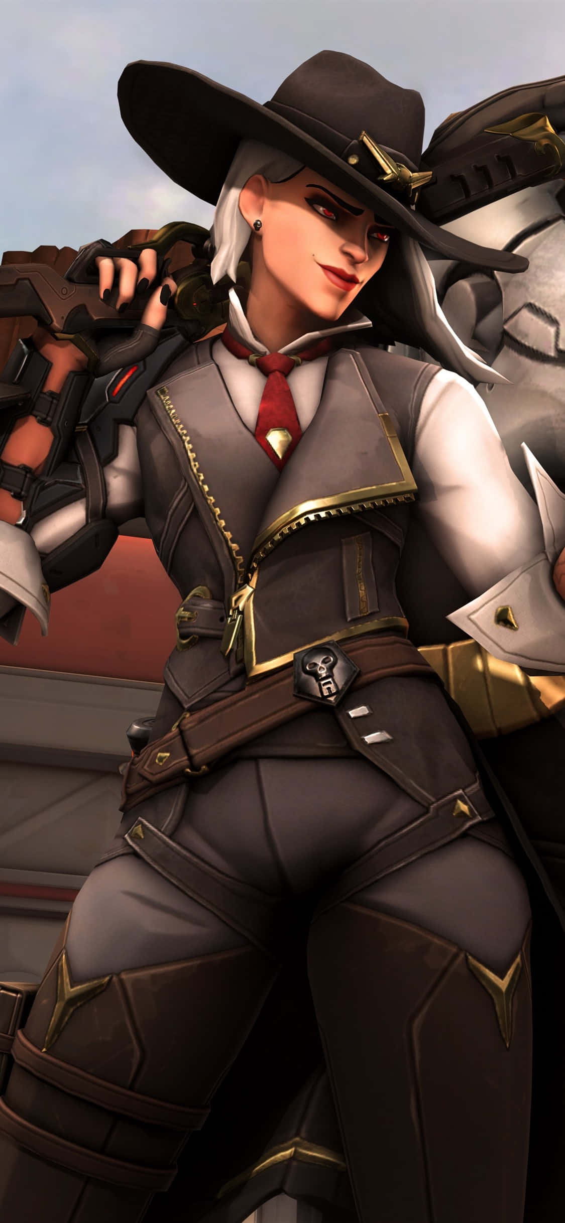 Fondo de Overwatch para iPhone XS Max con Ashe vaquera Fondos de pantalla