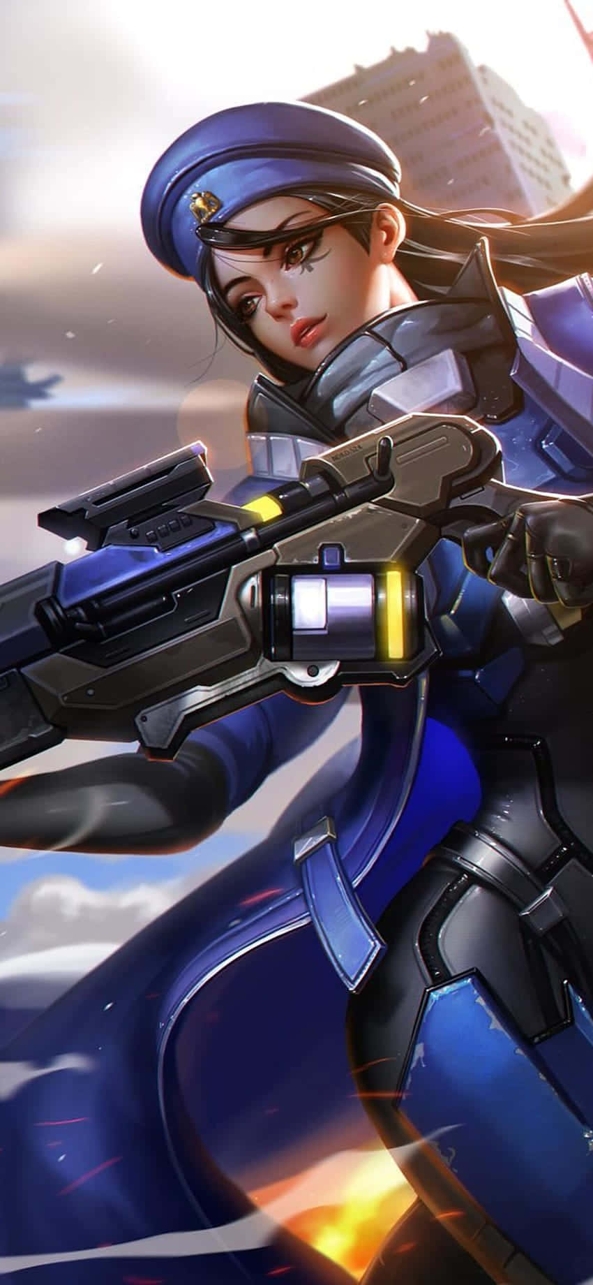 Fondo de Overwatch para iPhone XS Max con Capitán Ana luchando Fondos de pantalla