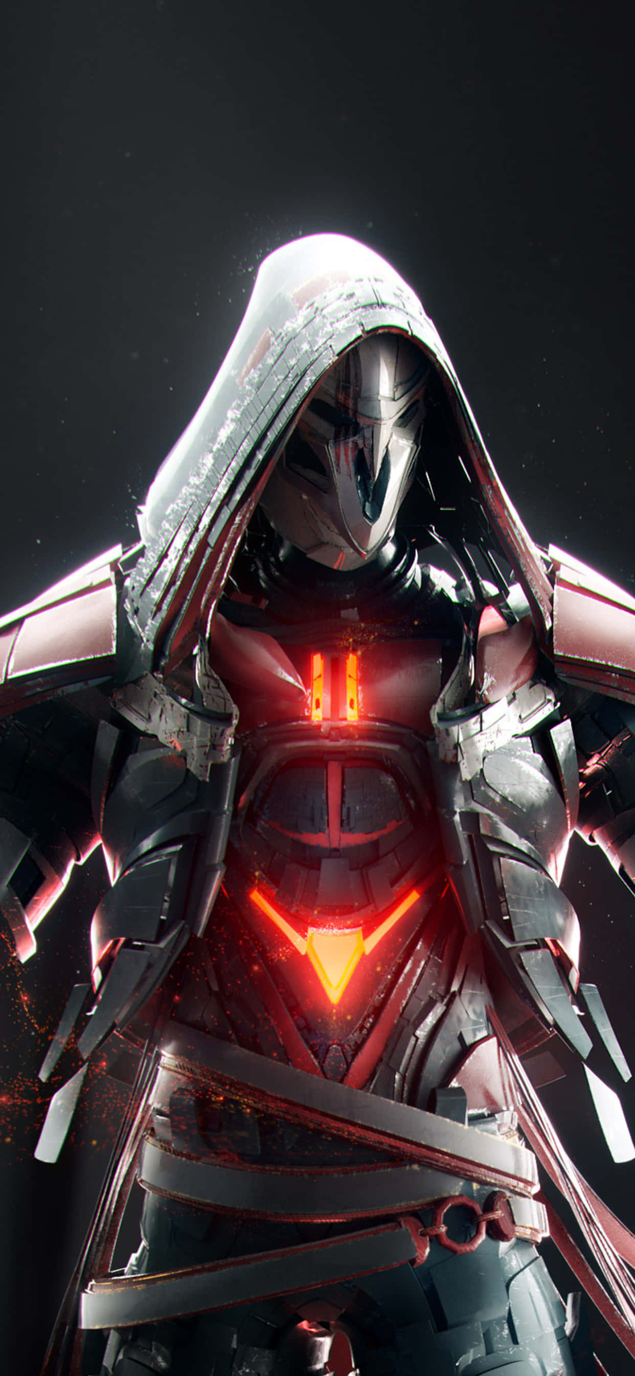 Fondo de Overwatch para iPhone Xs Max con Reaper y sudadera blanca Fondos de pantalla