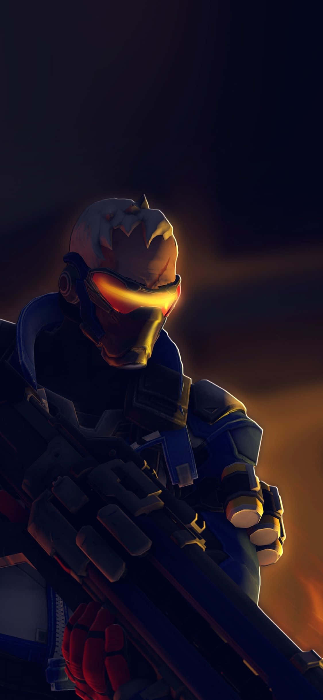 Fondo de Overwatch para iPhone Xs Max con Soldier 76 y máscara amarilla Fondos de pantalla