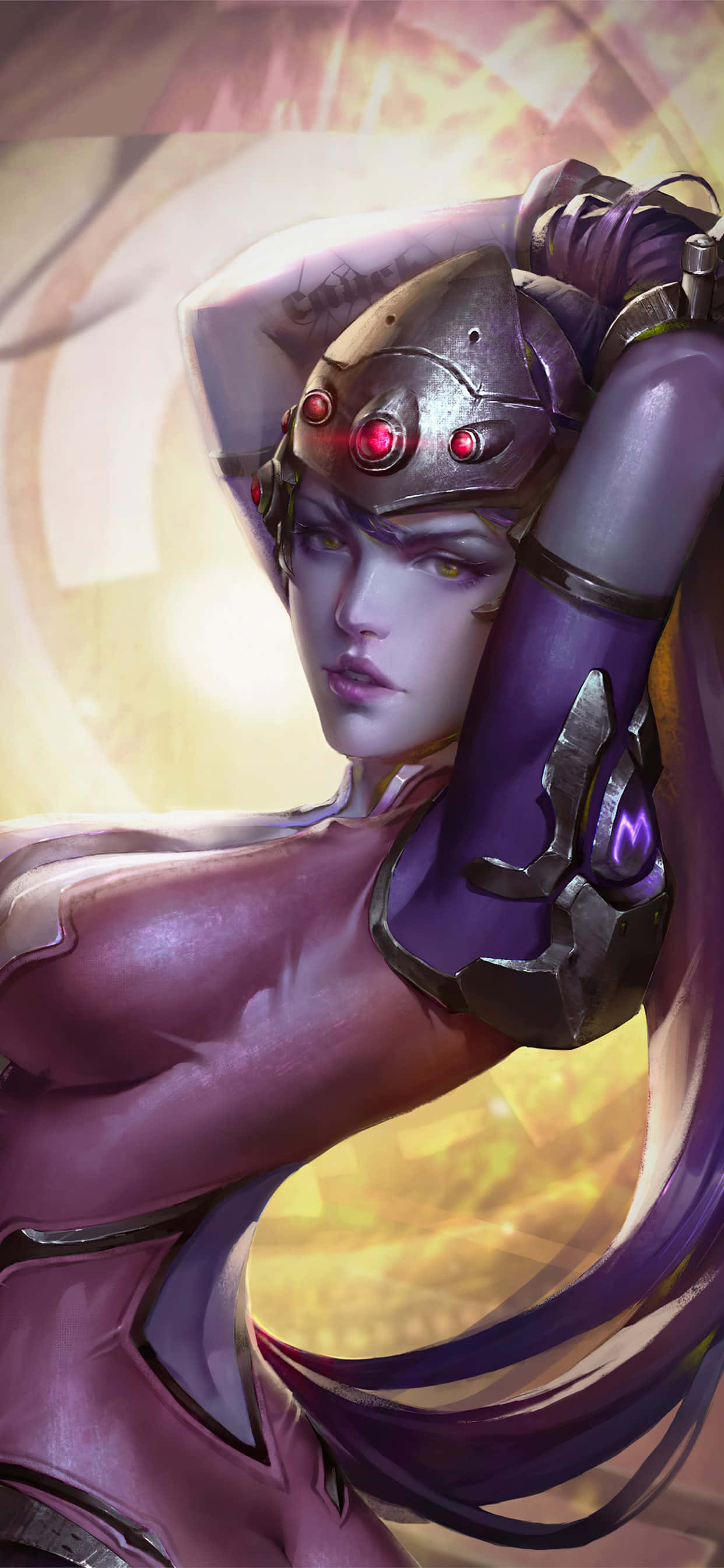 Fondo de Overwatch para iPhone XS Max con Widowmaker en pose sensual Fondos de pantalla