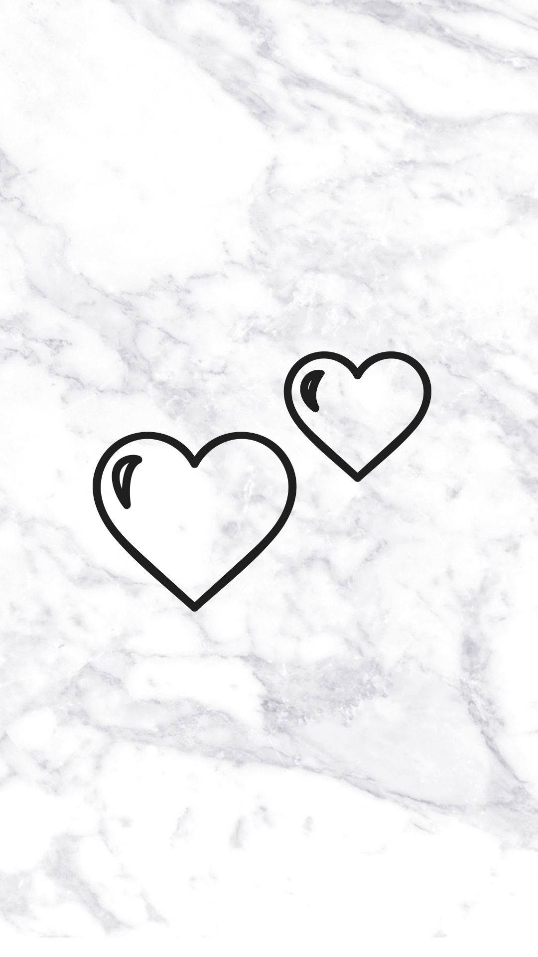 Fondo de pantalla iPhone mármol blanco y negro con dos corazones Fondos de pantalla
