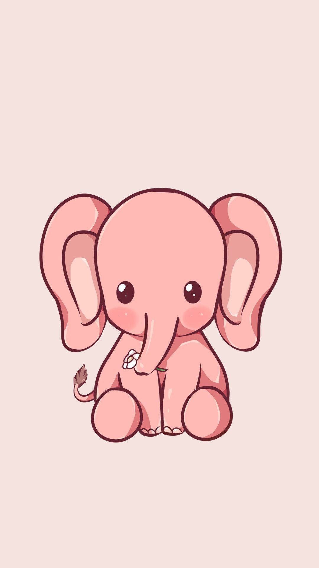 Fondo de pantalla para iPhone de elefante bebé rosa y lindo Fondos de pantalla