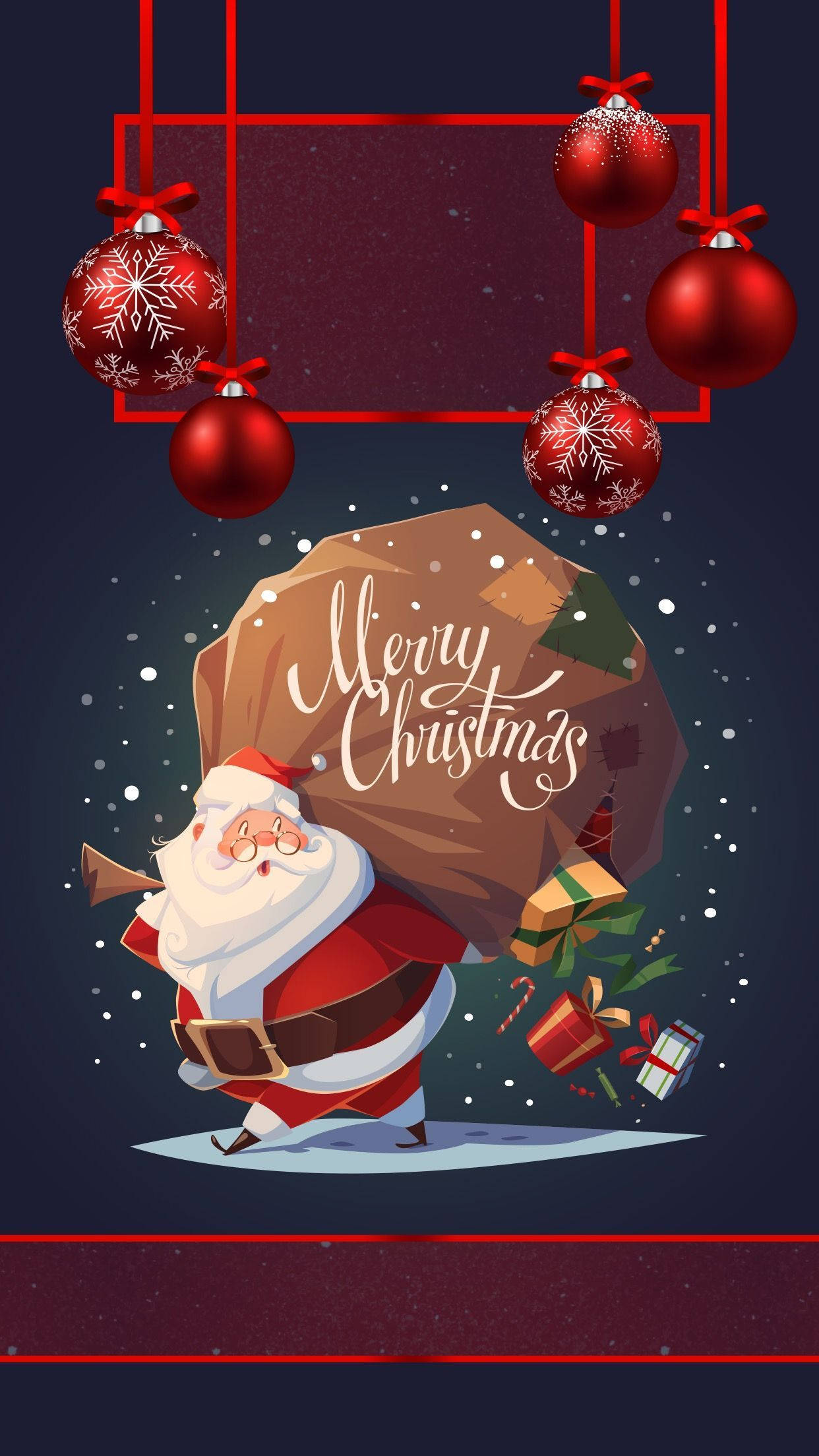 Fondo de pantalla: Santa Claus entregando regalos de Navidad para iPhone Fondos de pantalla