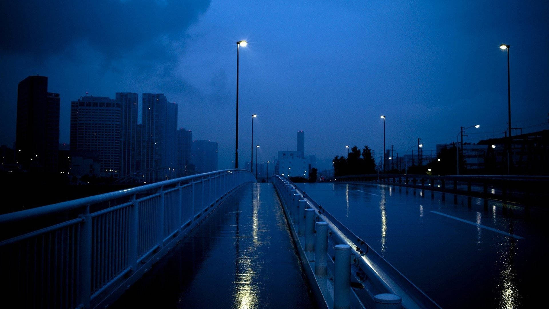 Fondo de Pantalla Azul Estético de Calle Urbana para PC Fondos de pantalla