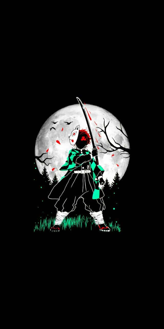 Fondo de pantalla oscuro de Demon Slayer para pantalla de bloqueo de iPhone Fondos de pantalla