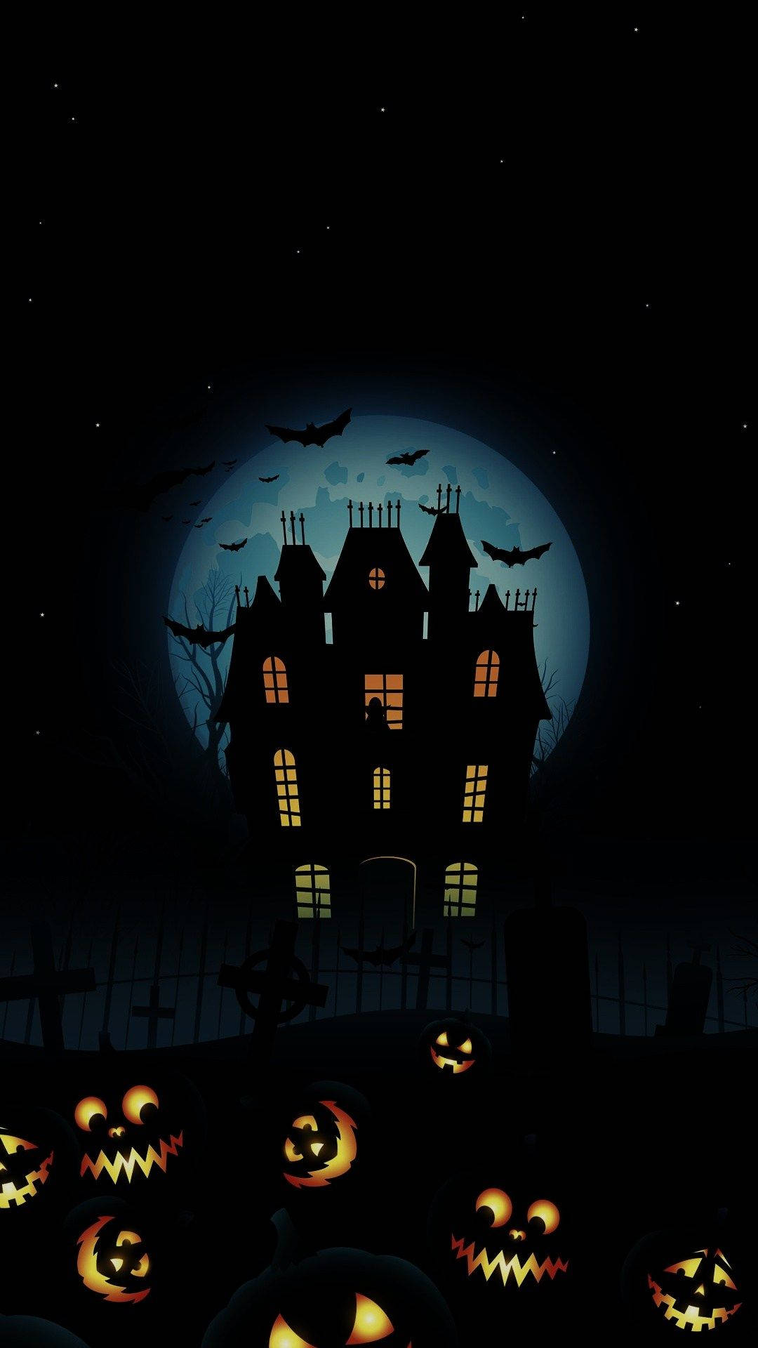 Fondo de pantalla de Halloween Luna Azul para iPhone Fondos de pantalla