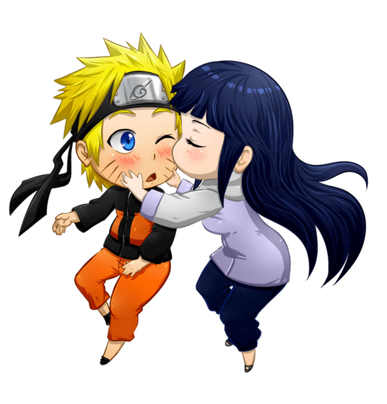 Fondo de pantalla tierno de Naruto Chibi beso Fondos de pantalla