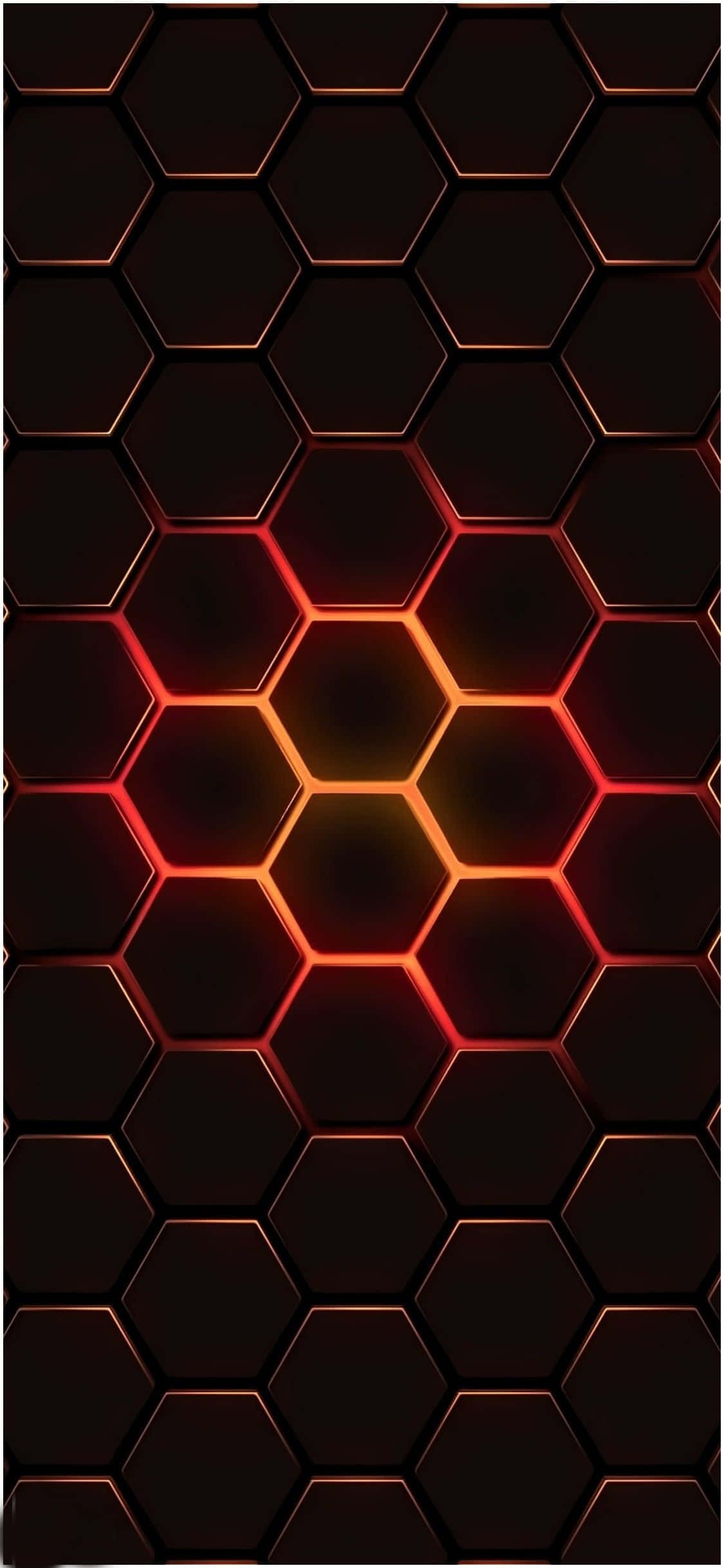 Fondo de Pantalla de iPhone Diseñador con Hexágonos Rojos y Negros Brillantes Fondos de pantalla