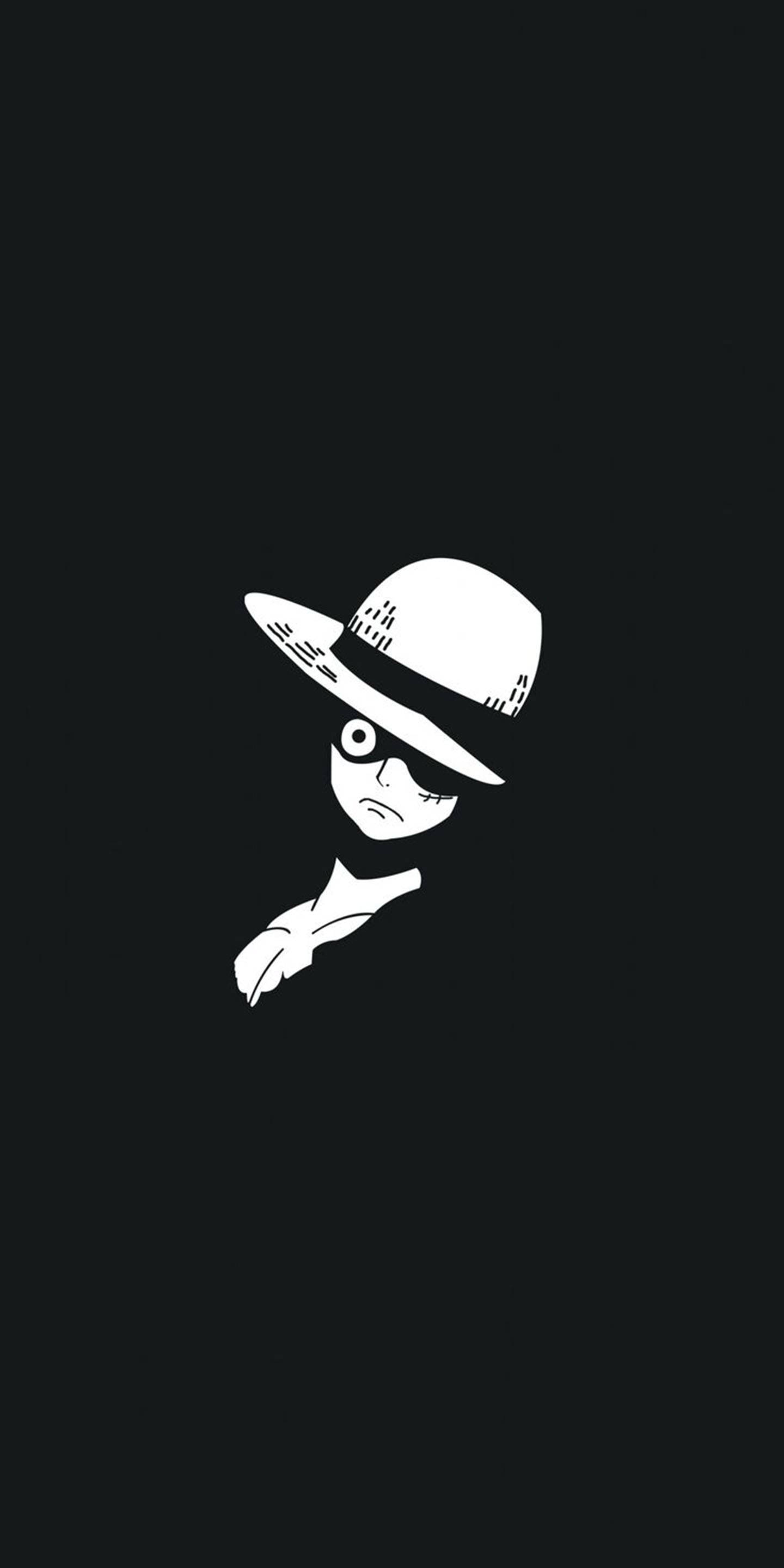 Fondo de pantalla minimalista negro de Monkey D. Luffy para teléfono Fondos de pantalla
