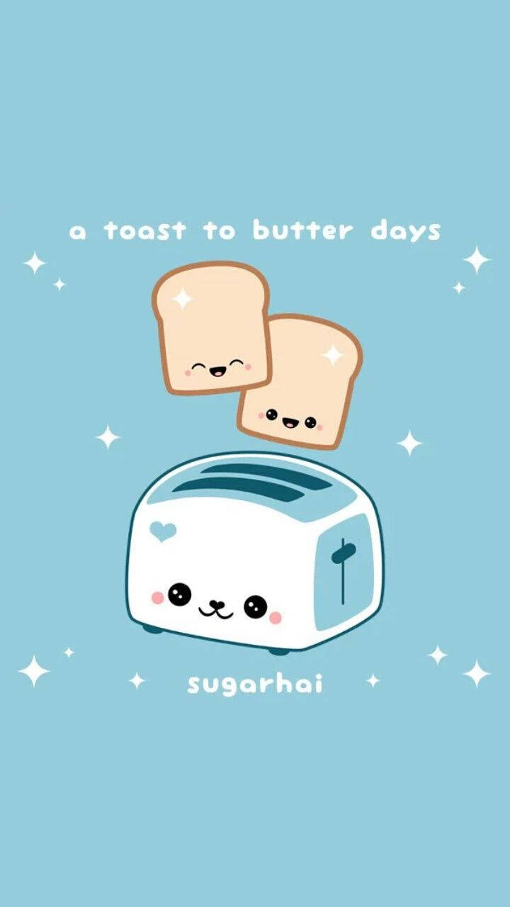 Linda tostadora kawaii transparente estética para teléfono