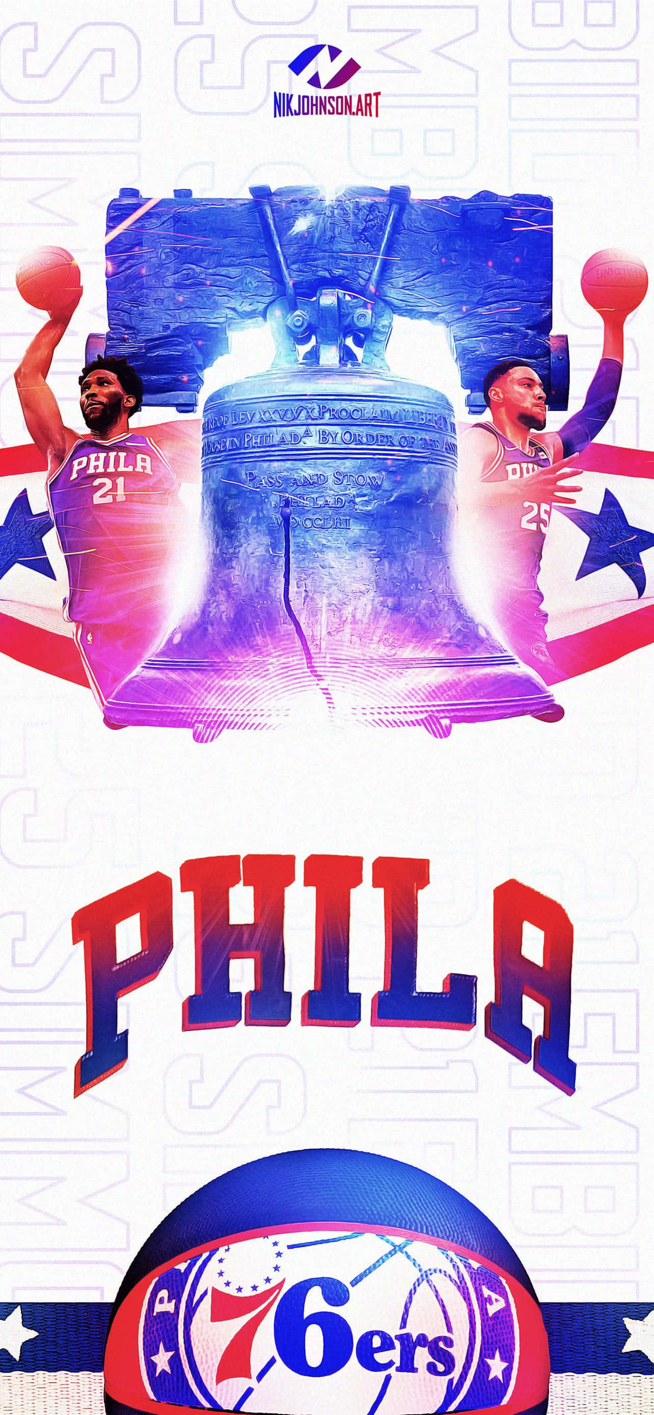 Fondo de pantalla oficial de los 76ers para iPhone Fondos de pantalla