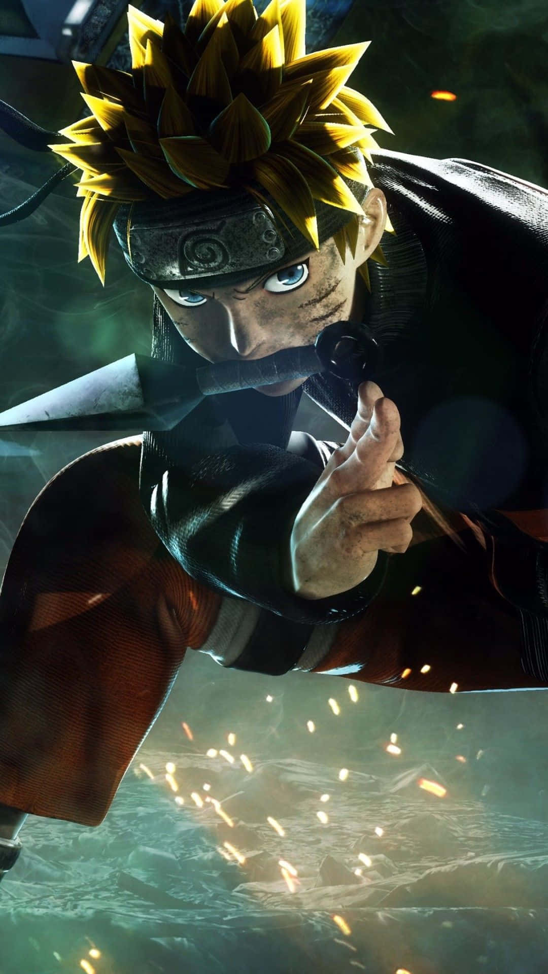 Fondo de Pantalla Dinámico de Naruto en Pose de Acción para Teléfono Fondos de pantalla
