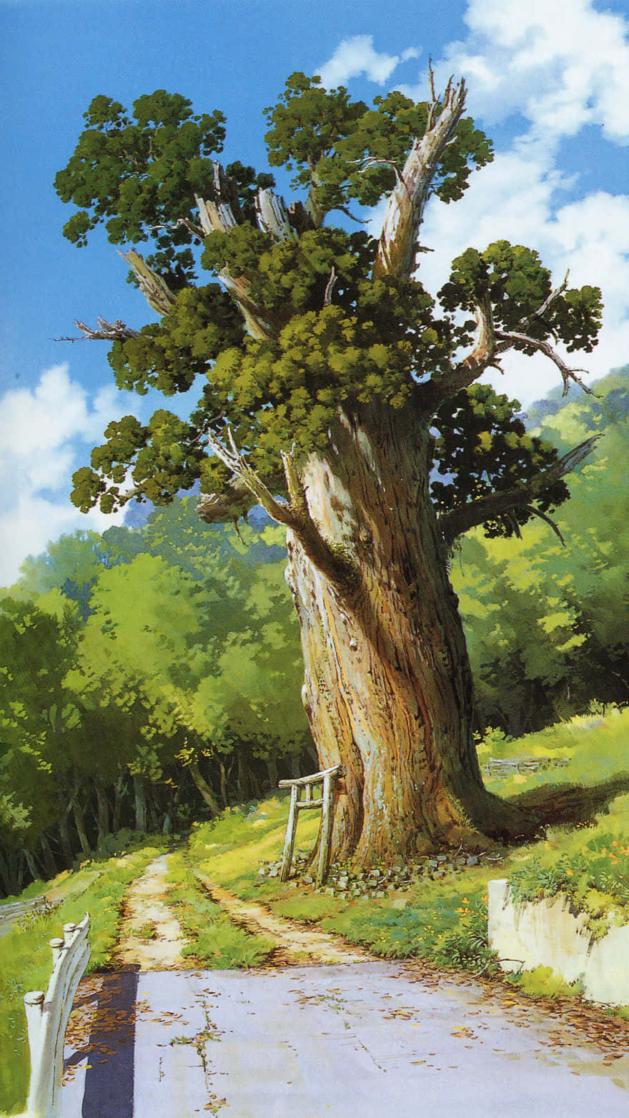 Fondo de Pantalla Árbol Viejo Studio Ghibli para Teléfono Fondos de pantalla