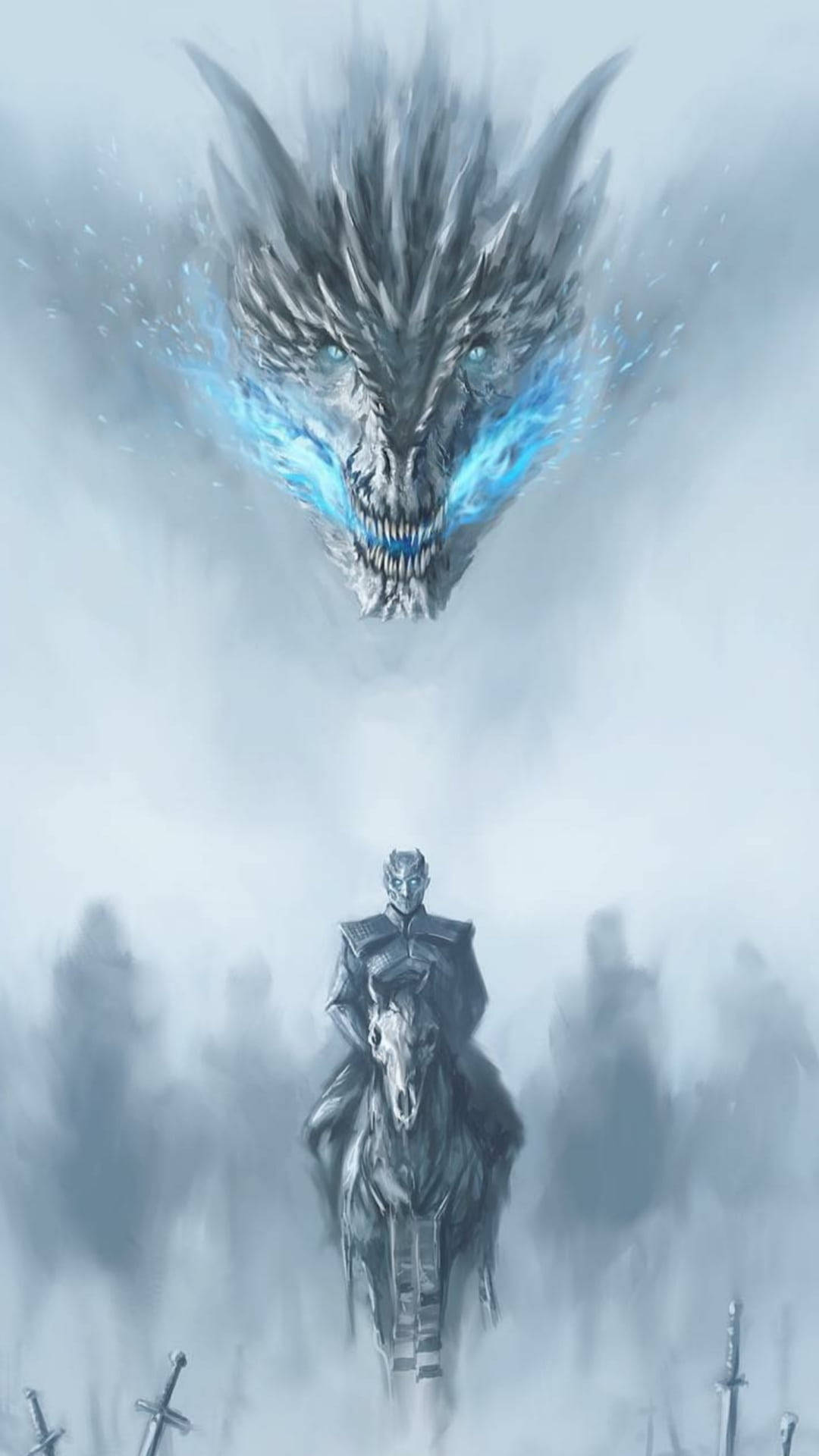 Fondo de Pantalla de Caminante Blanco y Dragón para iPhone Fondos de pantalla