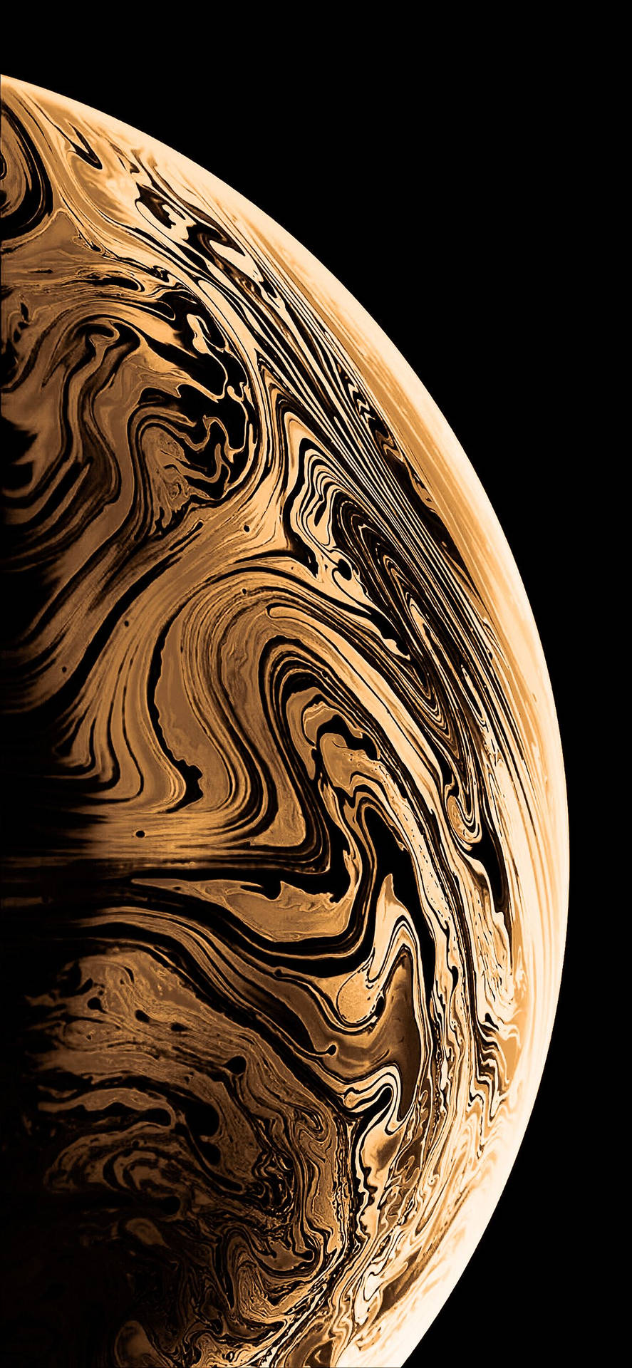Fondo de pantalla iPhone 12 Pro Max Oro Planeta