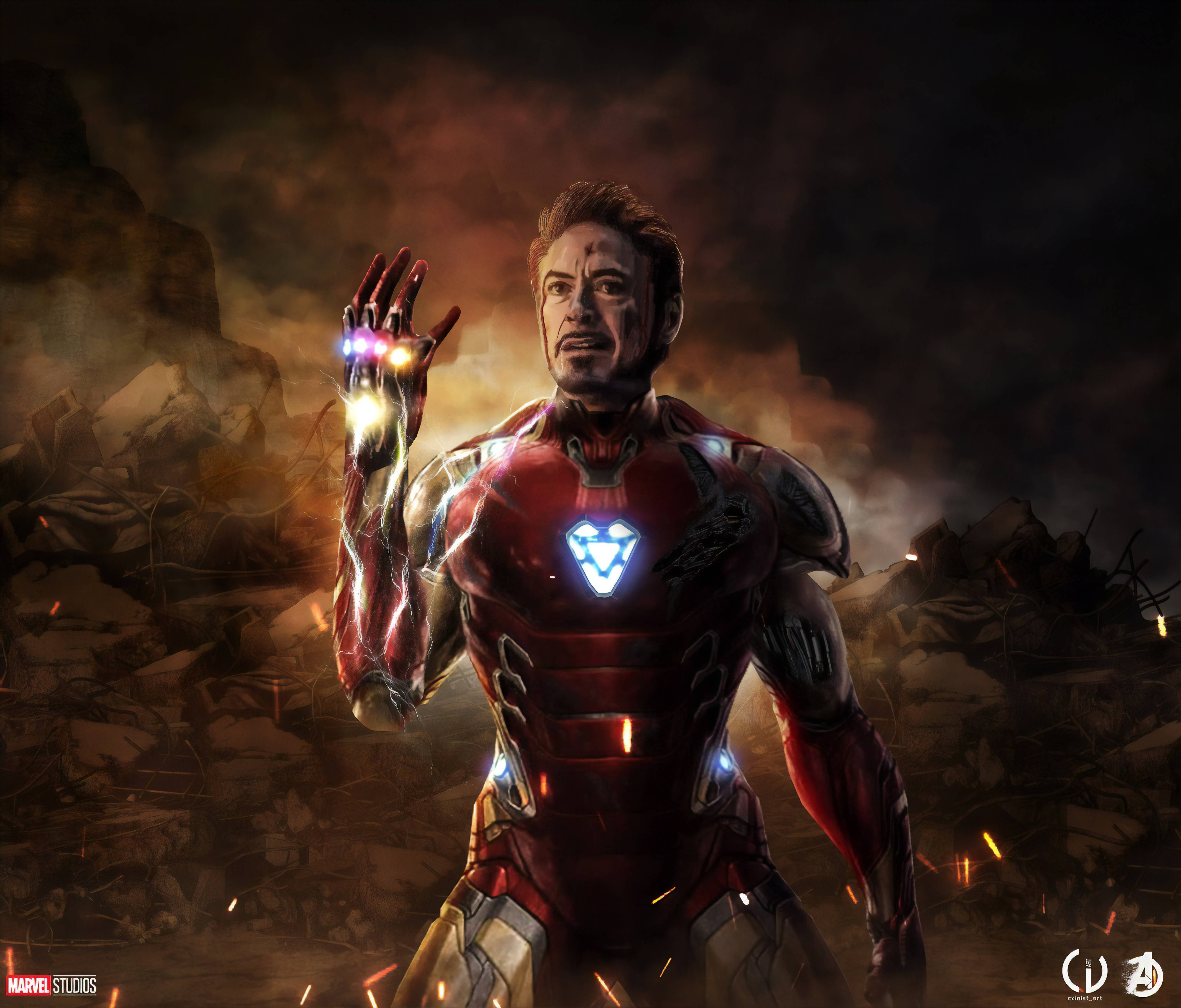 Fondo de Pantalla de Iron Man Haciendo el Chasquido 4K para iPhone de Marvel Fondos de pantalla