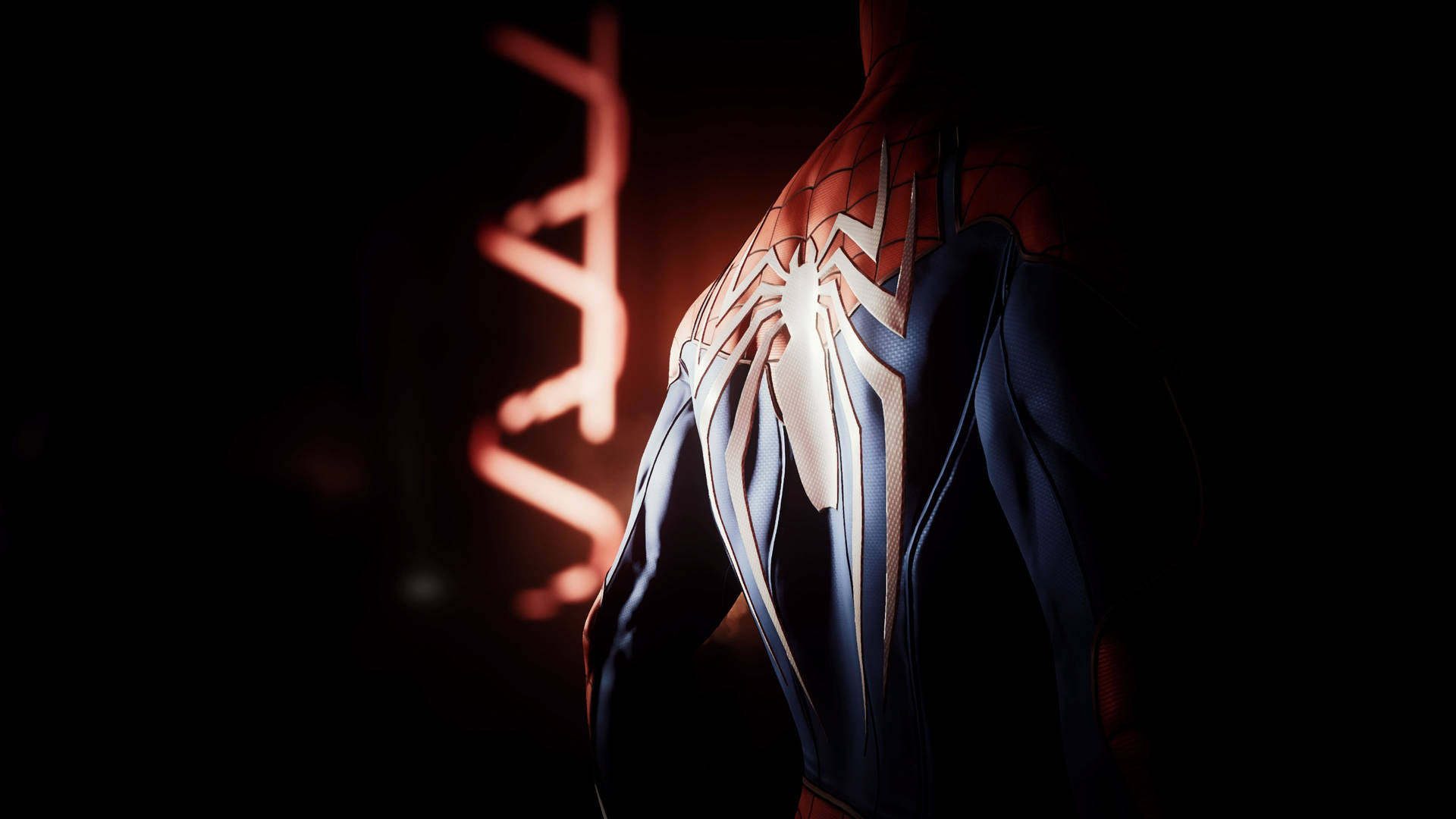 Fondo de pantalla 4K PS4 de Spiderman de Marvel con neón