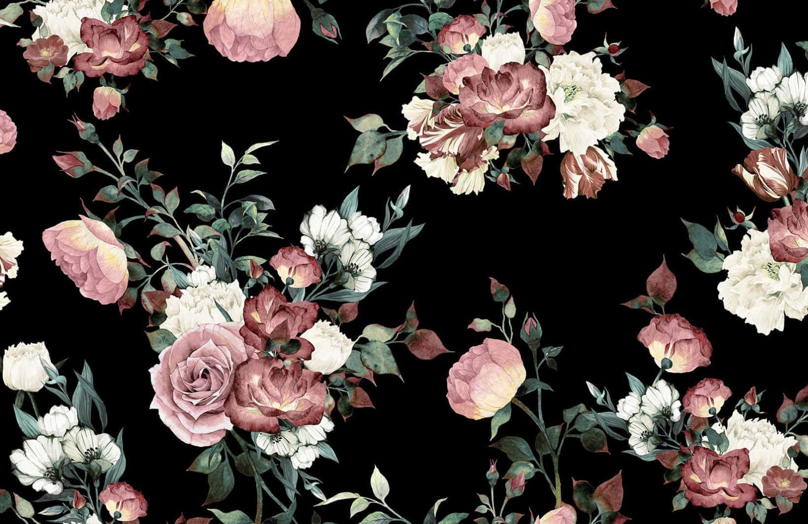 Fondo de Pantalla Floral Oscuro y Encantador Fondos de pantalla