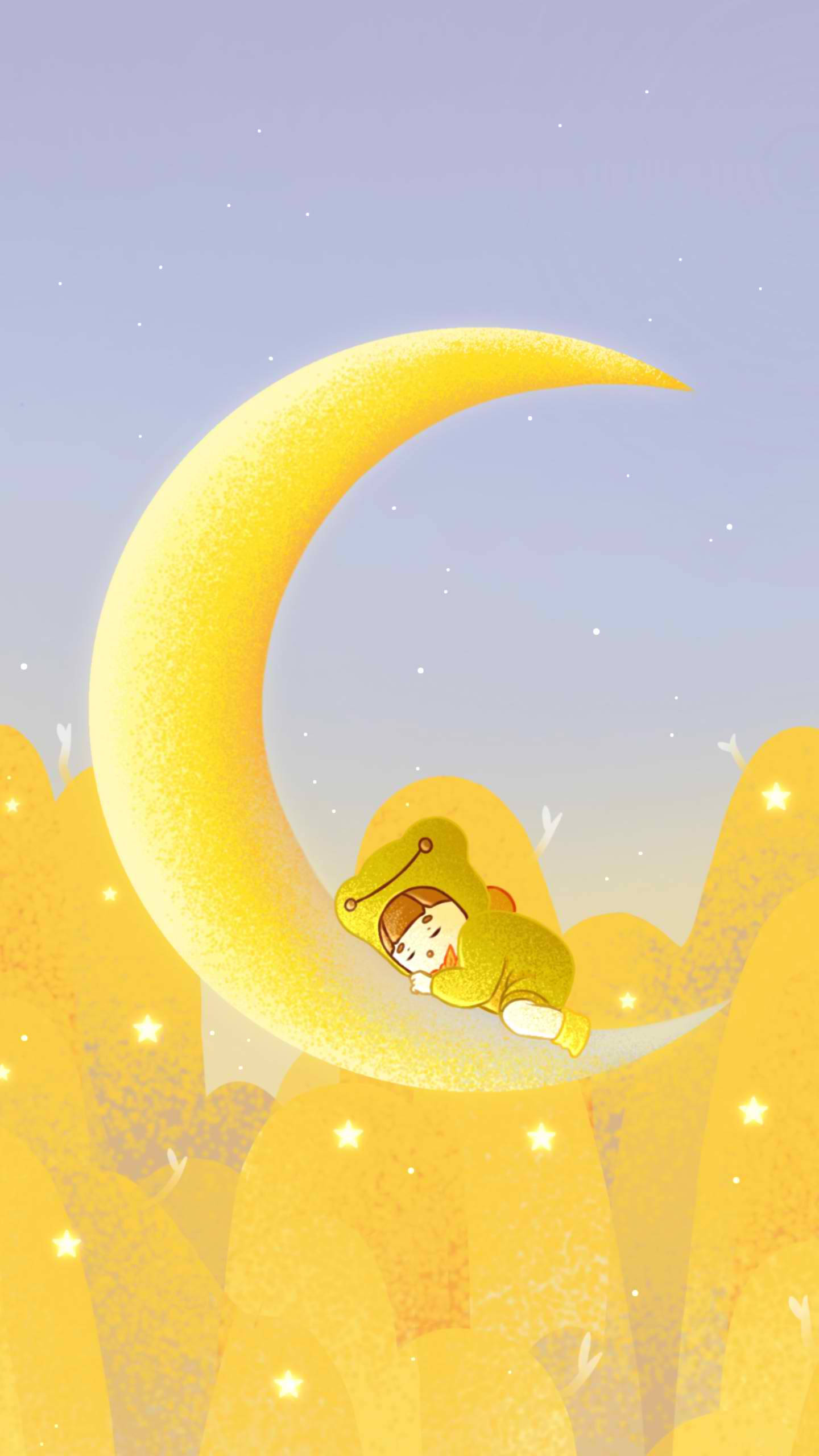 Fondo de Pantalla Estético de Chica Luna Linda para Teléfono Fondos de pantalla