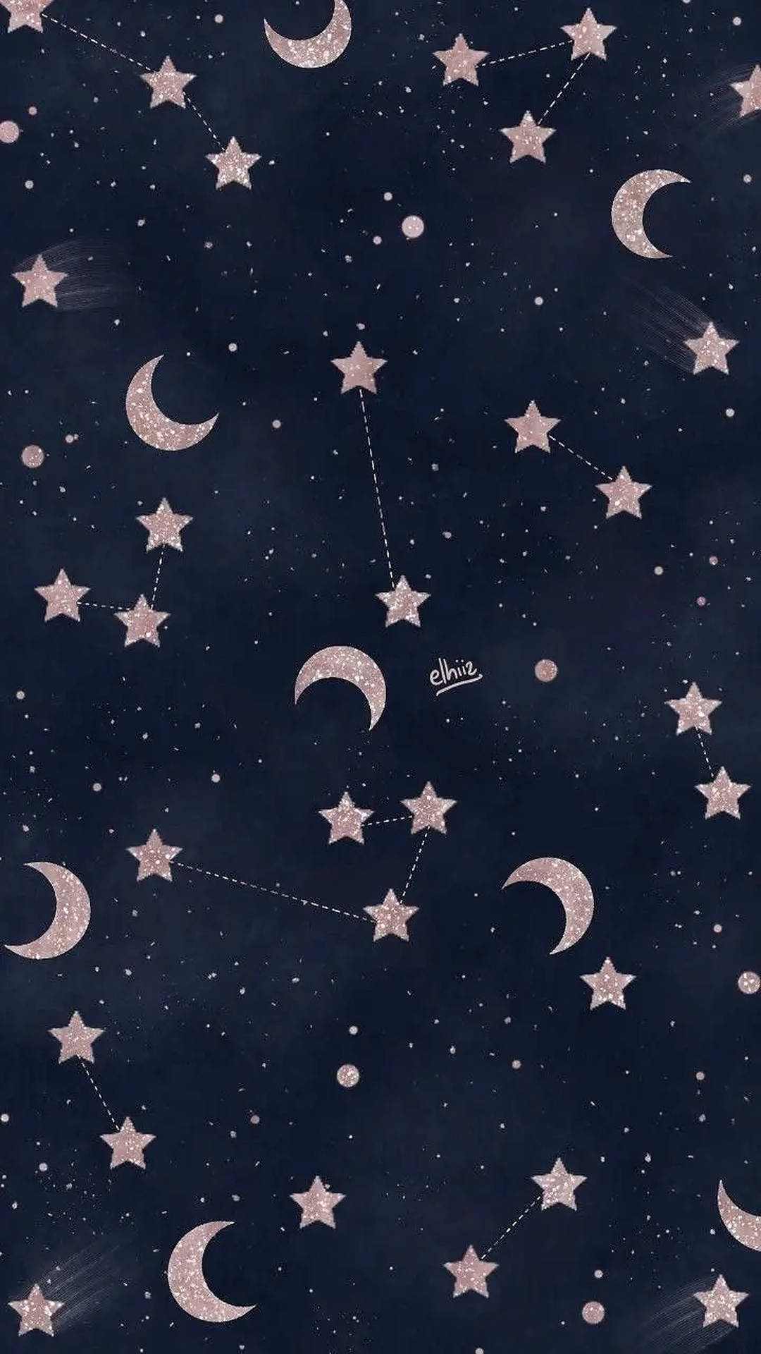 Fondo de pantalla estético de luna y estrella para iPhone
